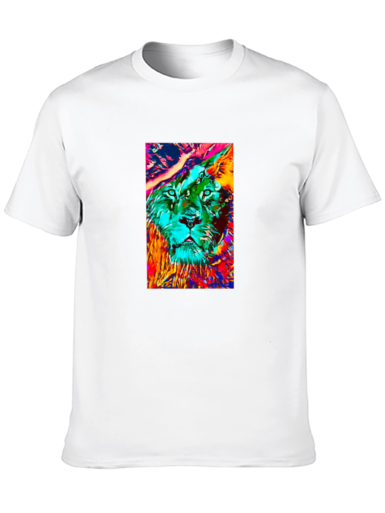 Abstract Lion Graphic Black T-Shirt