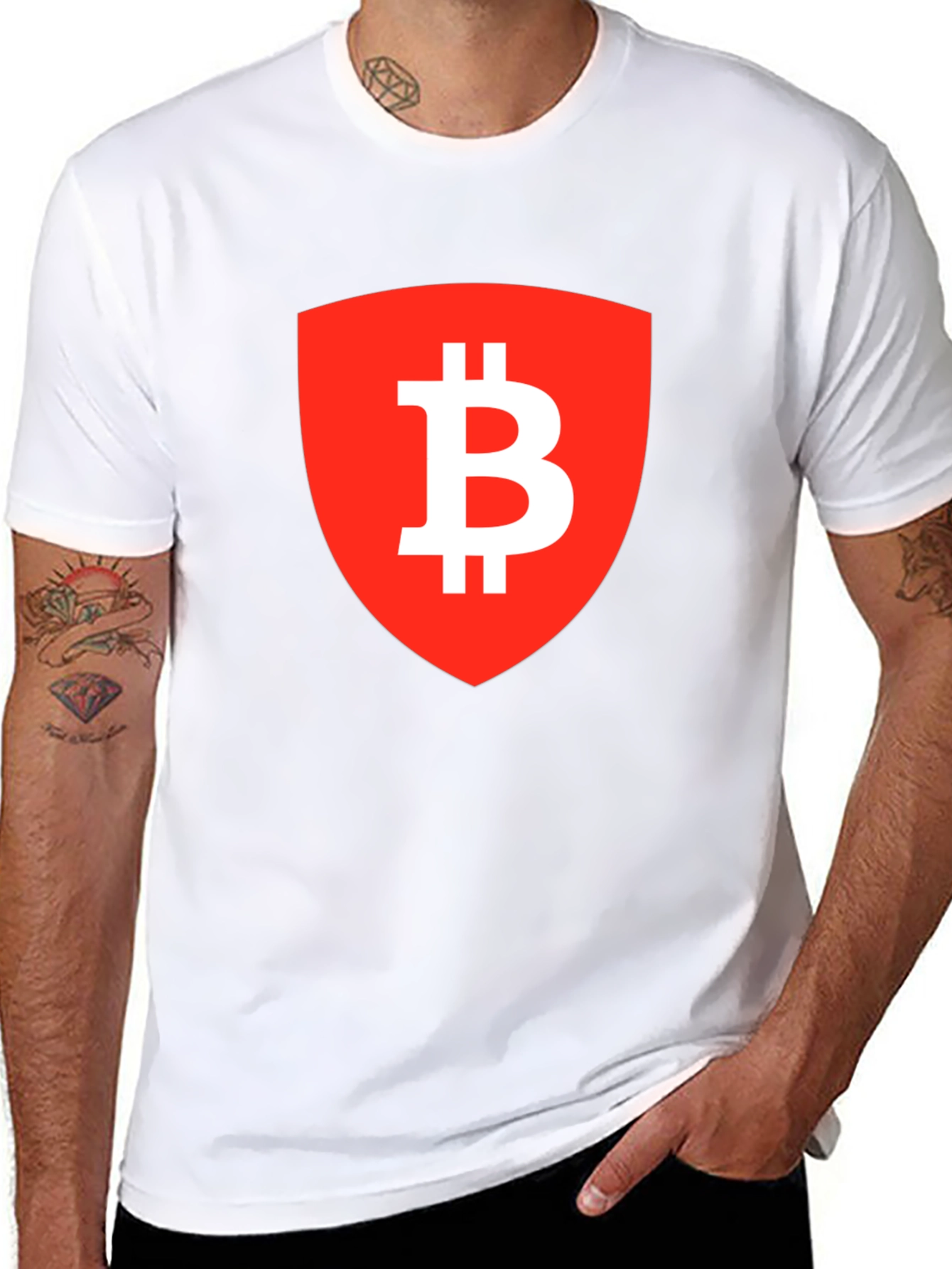 Bitcoin Shield Graphic Tee - Crypto Enthusiast T-Shirt