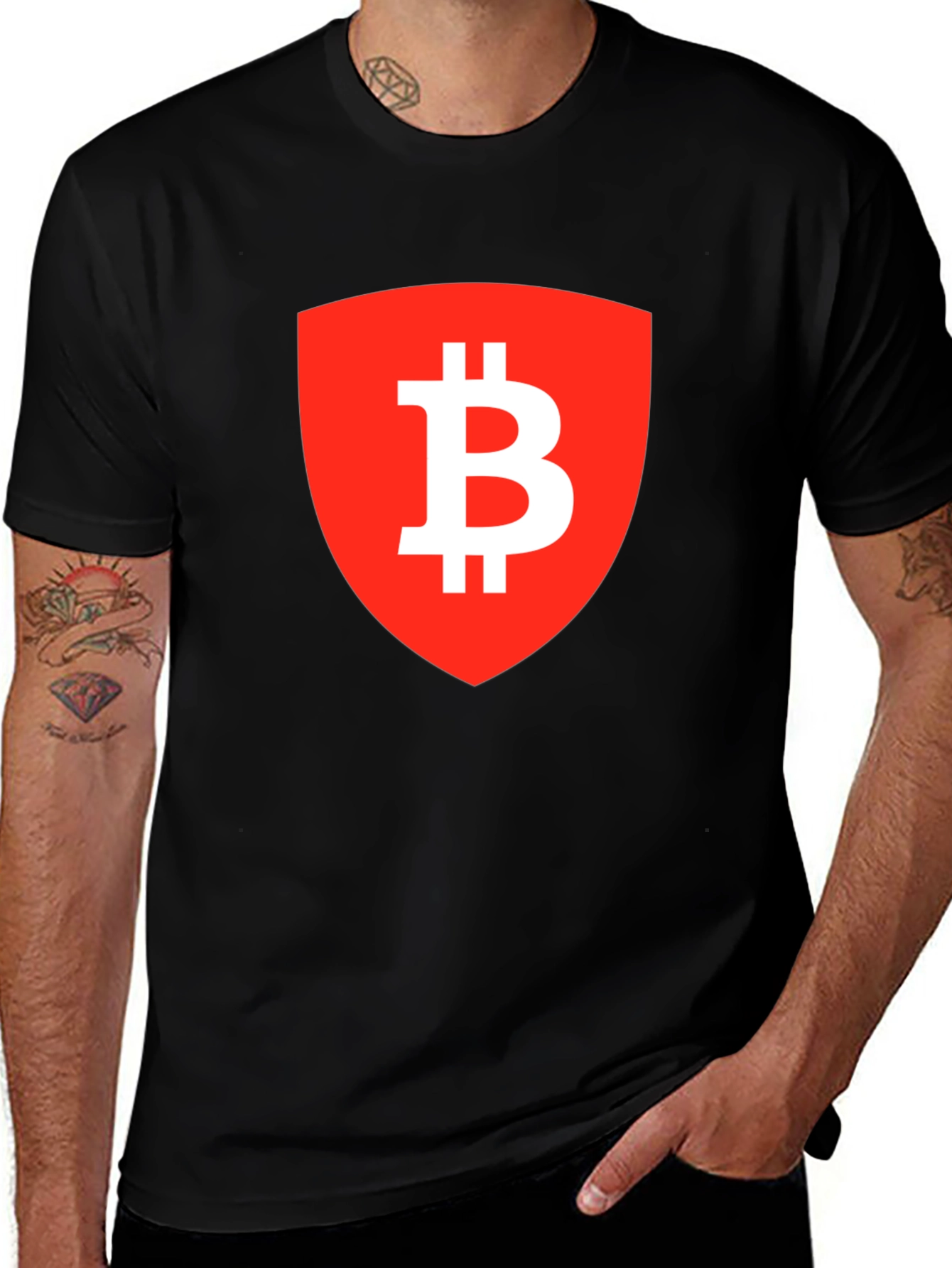 Bitcoin Shield Graphic Tee - Crypto Enthusiast T-Shirt