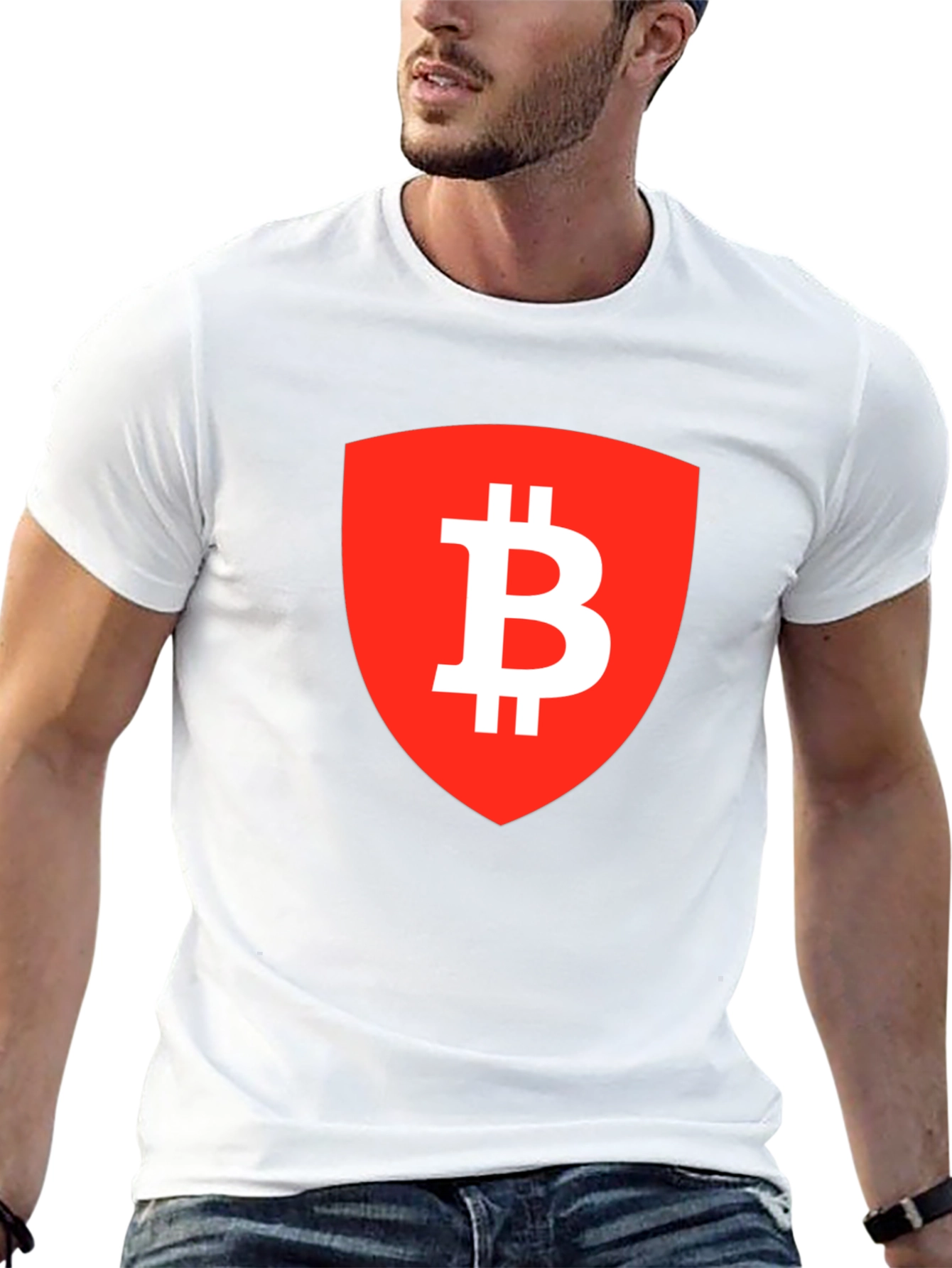 Bitcoin Shield Graphic Tee - Crypto Enthusiast T-Shirt