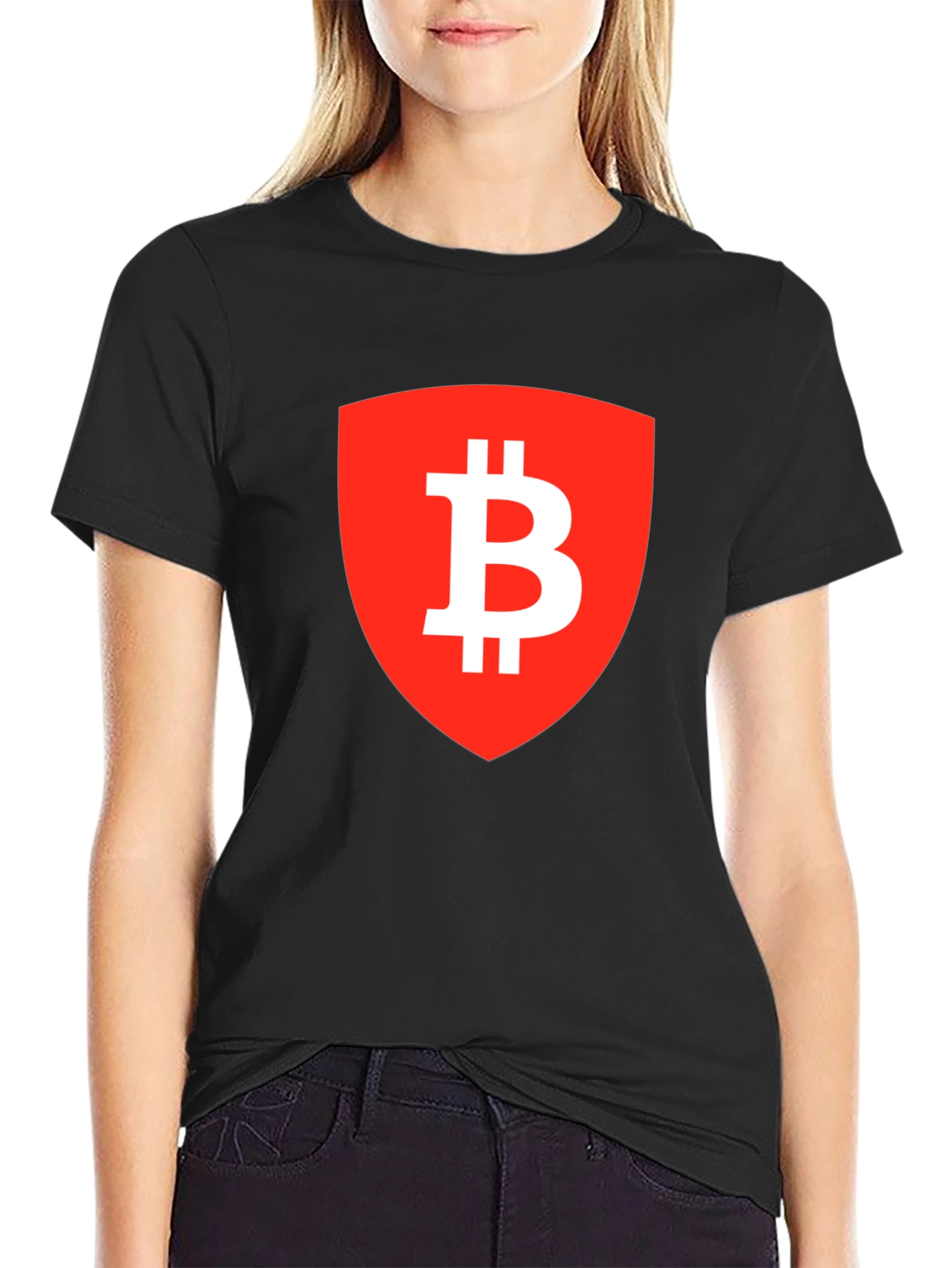 Bitcoin Shield Graphic Tee - Crypto Enthusiast T-Shirt