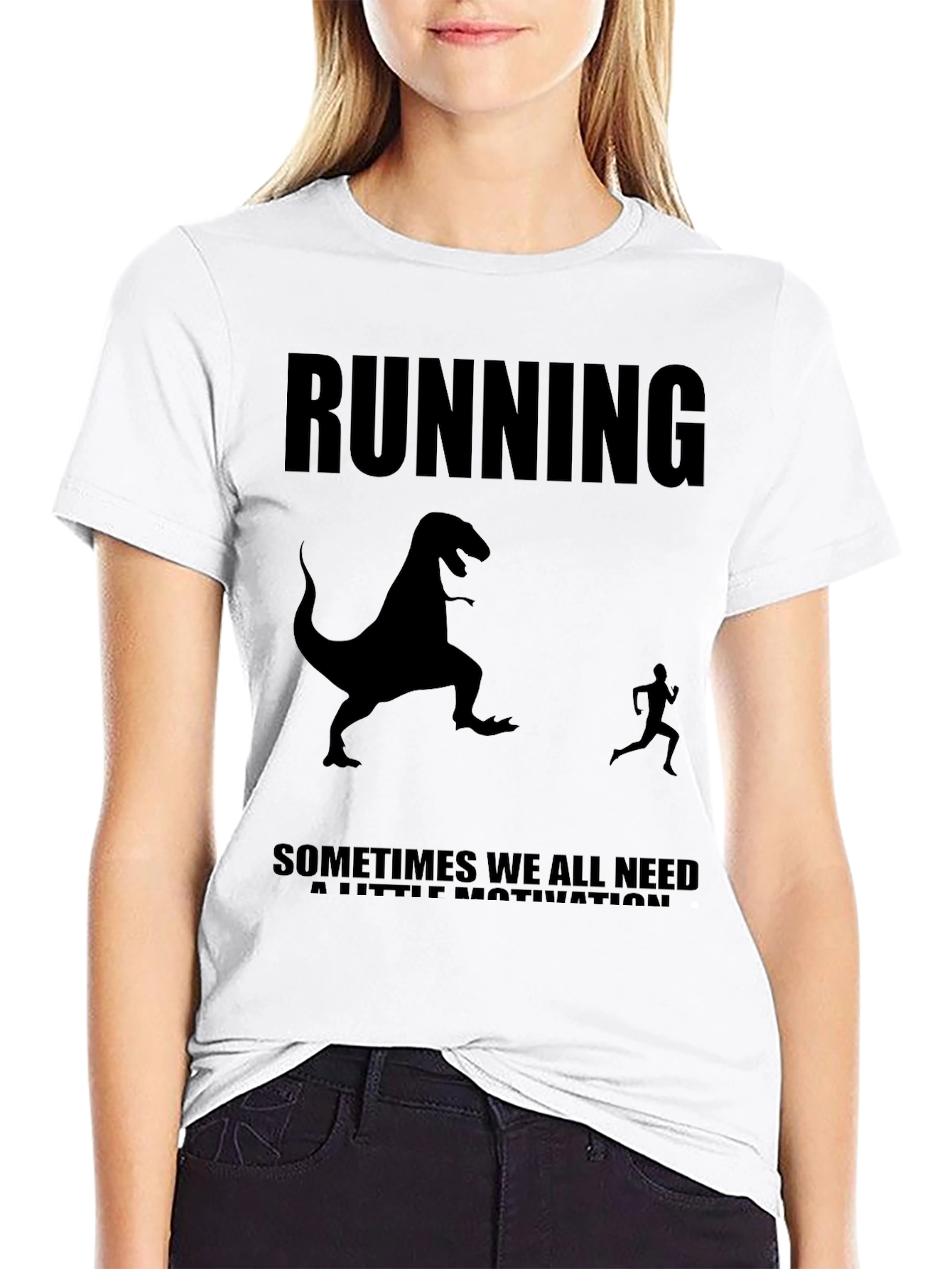 Running Motivation T-Shirt - Dinosaur Chase Graphic Tee