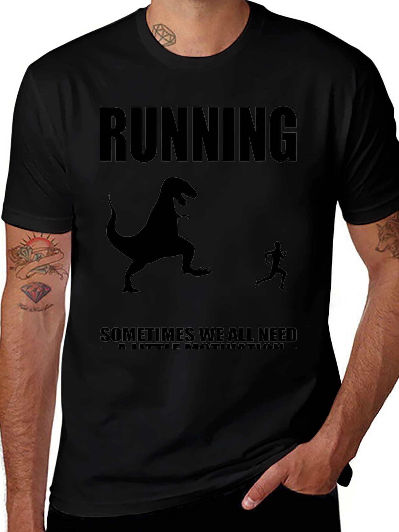 Running Motivation T-Shirt - Dinosaur Chase Graphic Tee