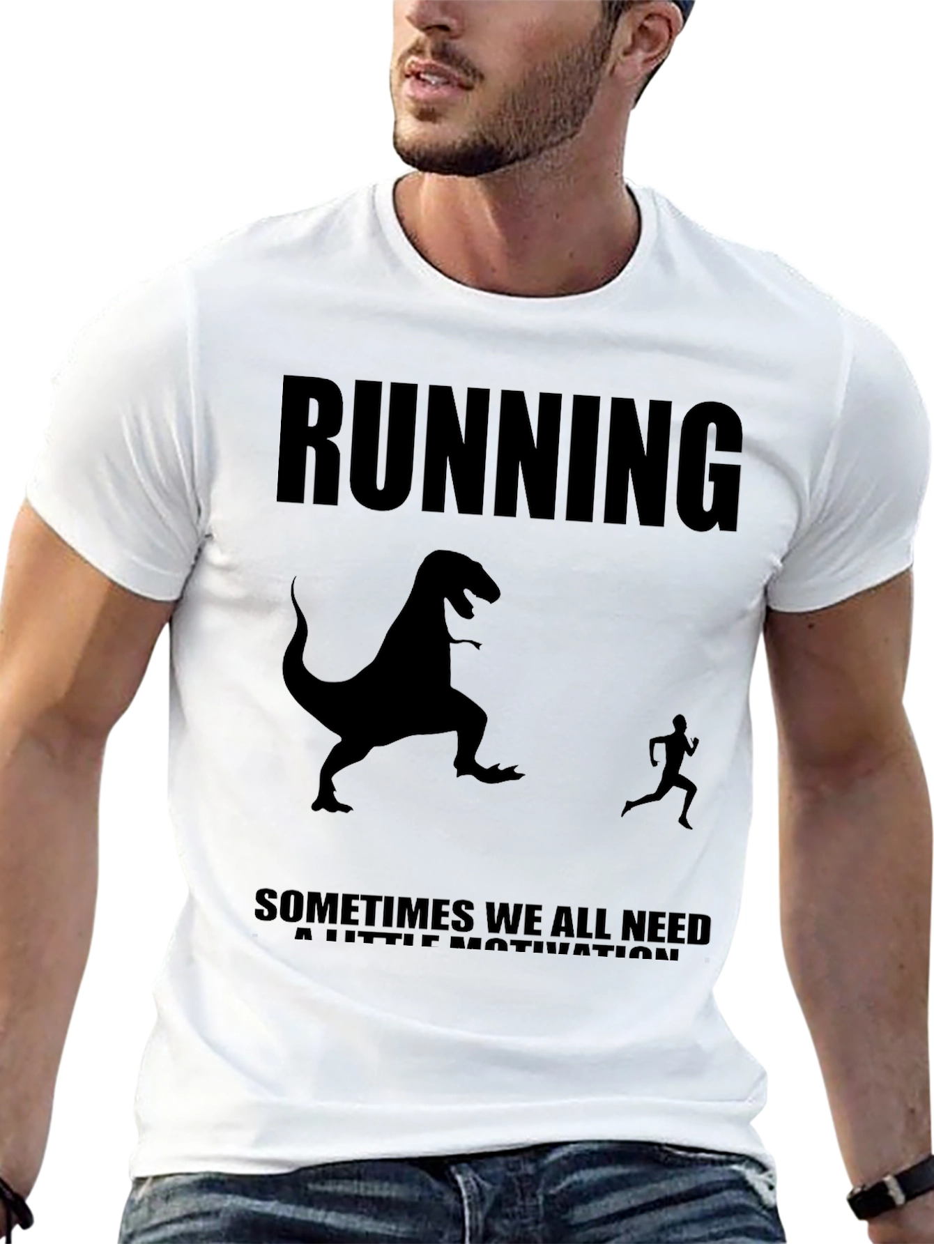 Running Motivation T-Shirt - Dinosaur Chase Graphic Tee