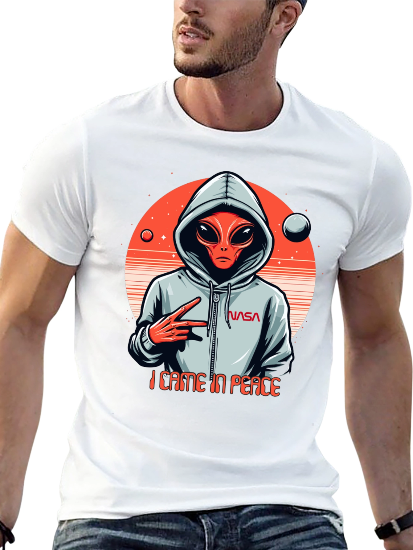 Alien Came In Peace T-Shirt NASA Graphic Tee