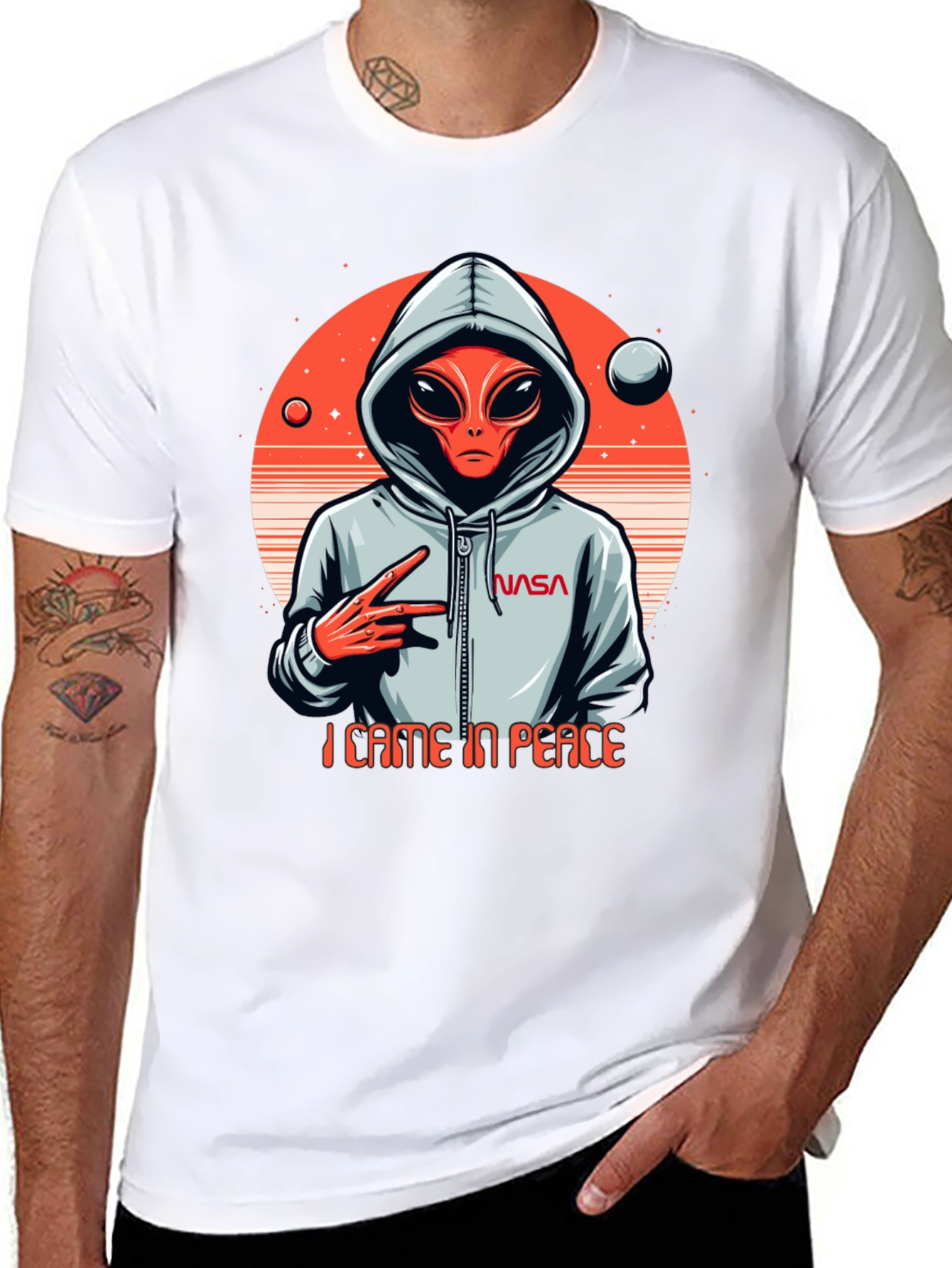 Alien Came In Peace T-Shirt NASA Graphic Tee