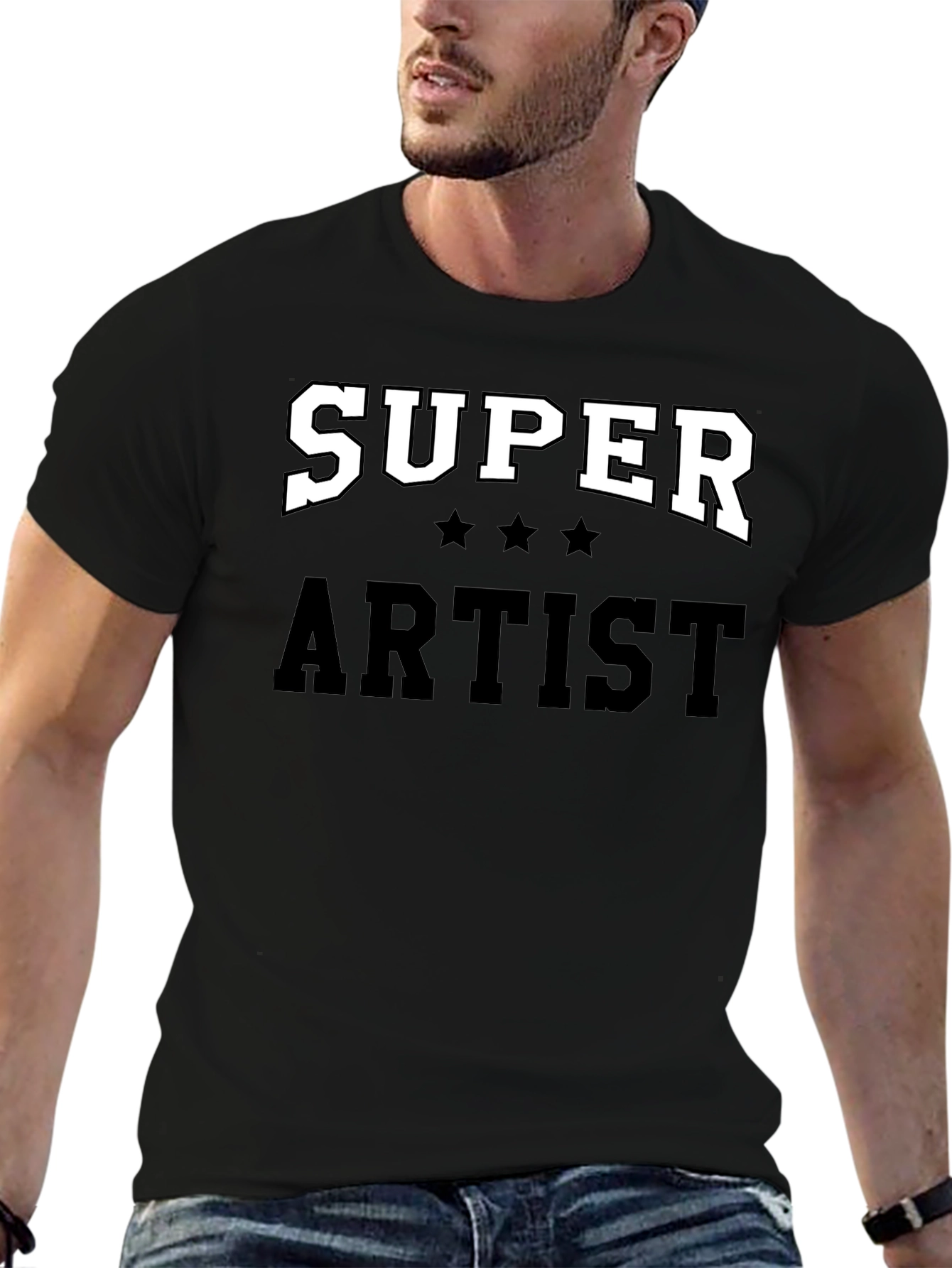 Super Artist Black Graphic T-Shirt