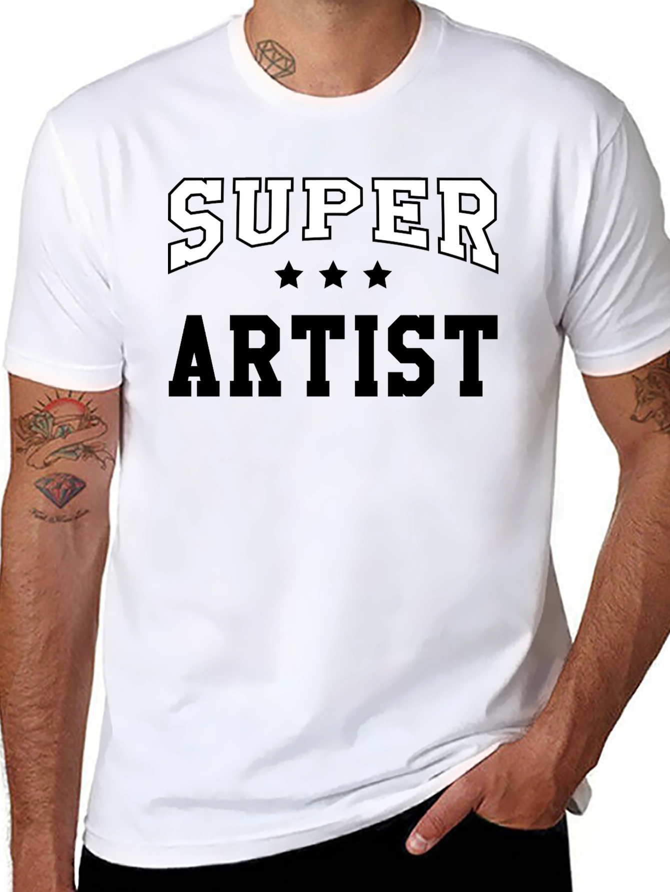 Super Artist Black Graphic T-Shirt