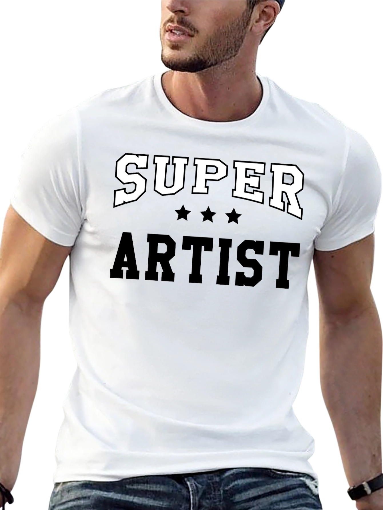 Super Artist Black Graphic T-Shirt