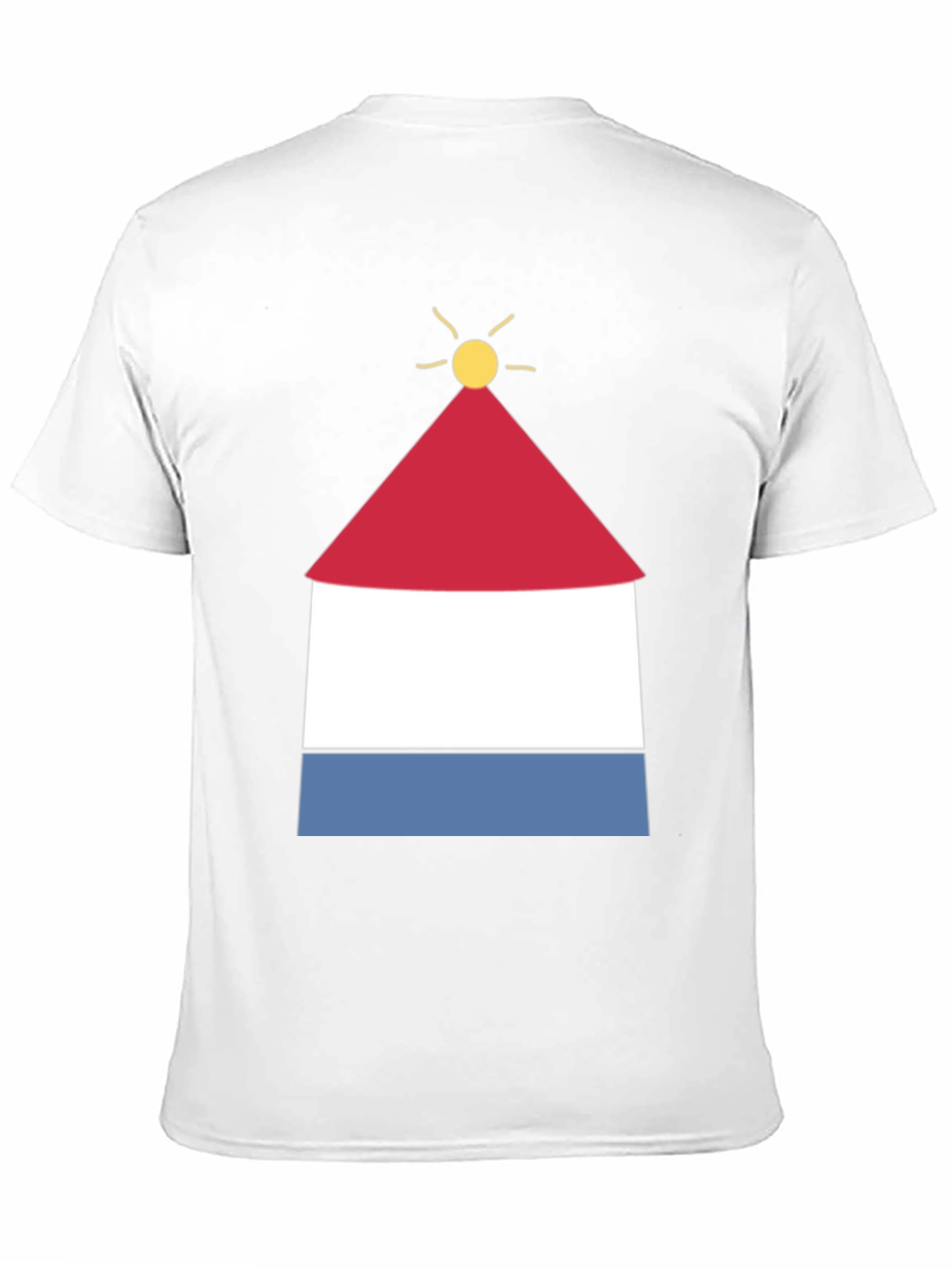 Graphic Tee with Abstract Lighthouse Design - Black
