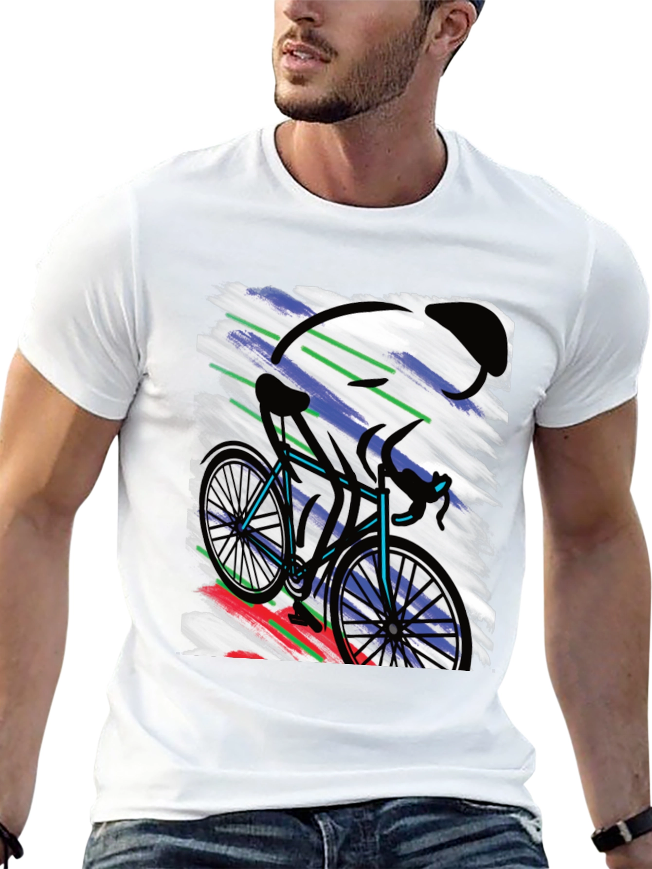 Cycling Art T-Shirt - Bike Rider Graphic Tee