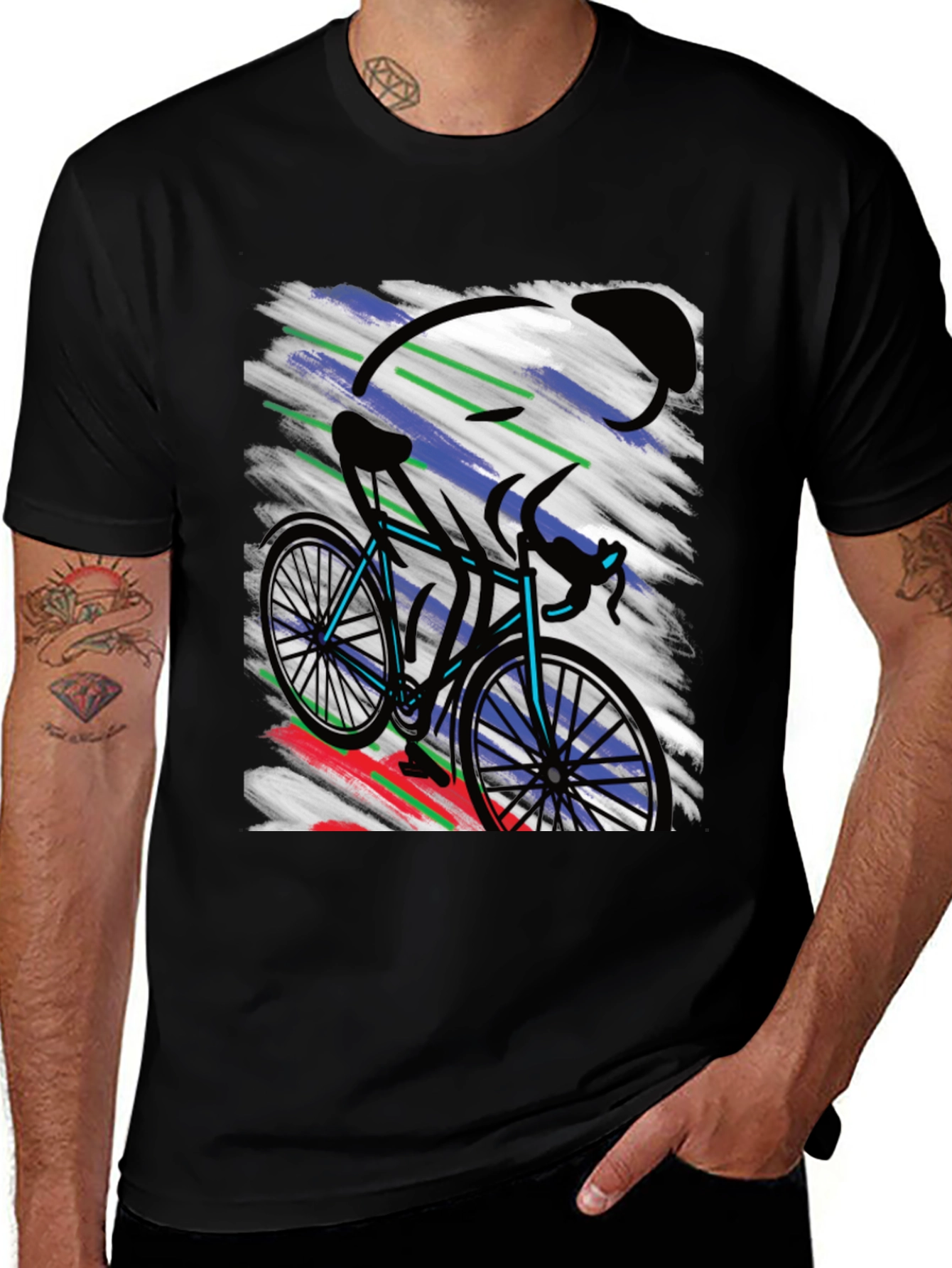 Cycling Art T-Shirt - Bike Rider Graphic Tee