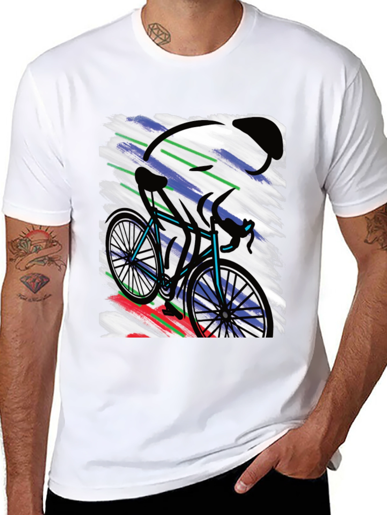 Cycling Art T-Shirt - Bike Rider Graphic Tee