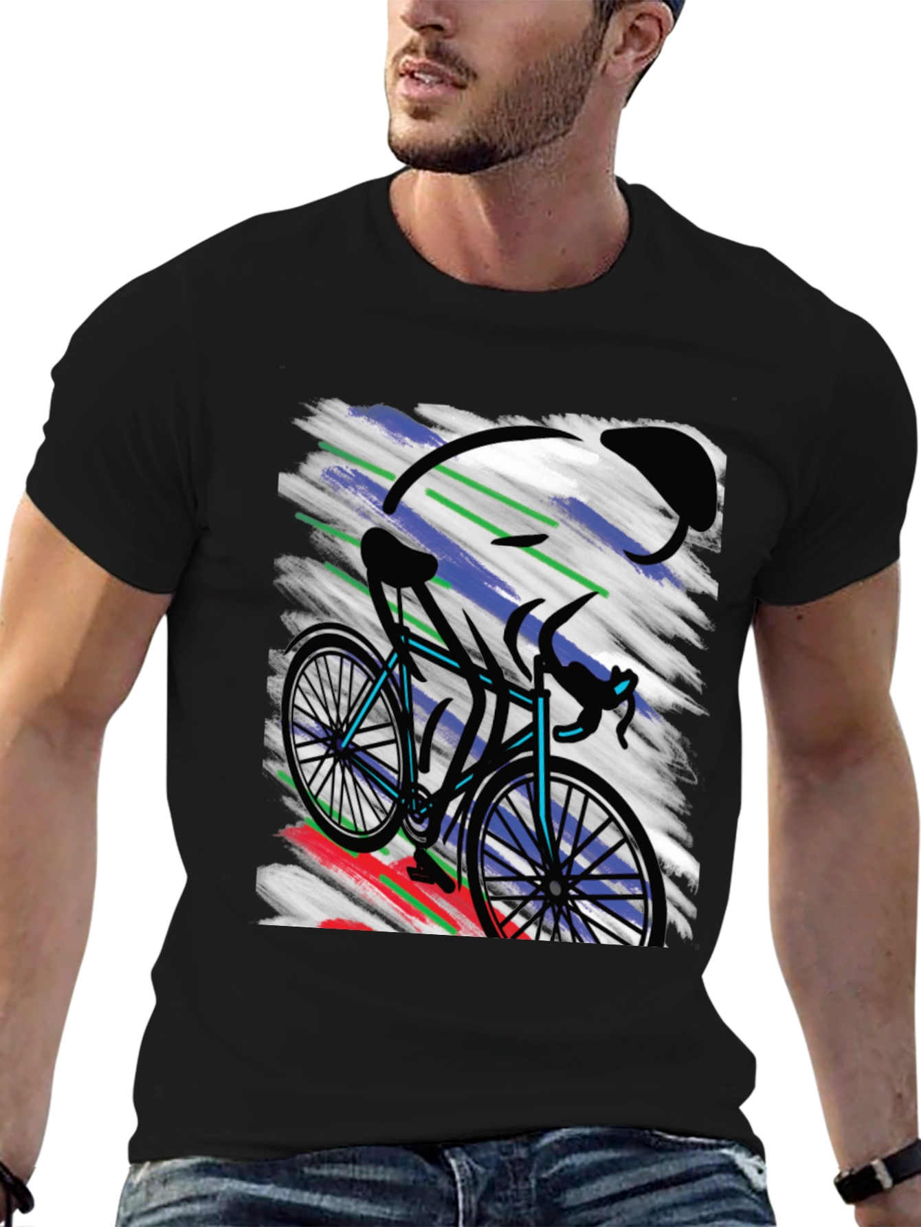 Cycling Art T-Shirt - Bike Rider Graphic Tee