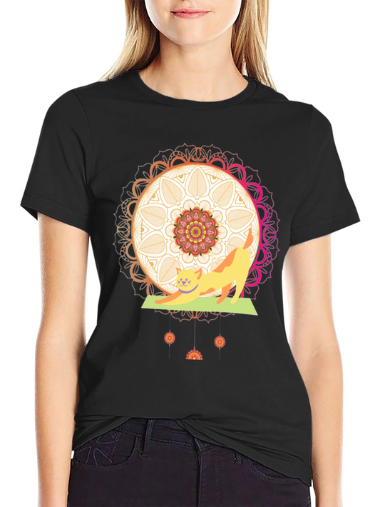 Yoga Cat Mandala T-Shirt