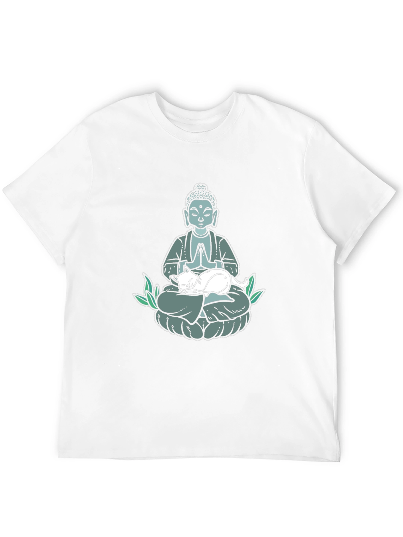 Buddha Cat Nap T-Shirt - Meditating Zen Design