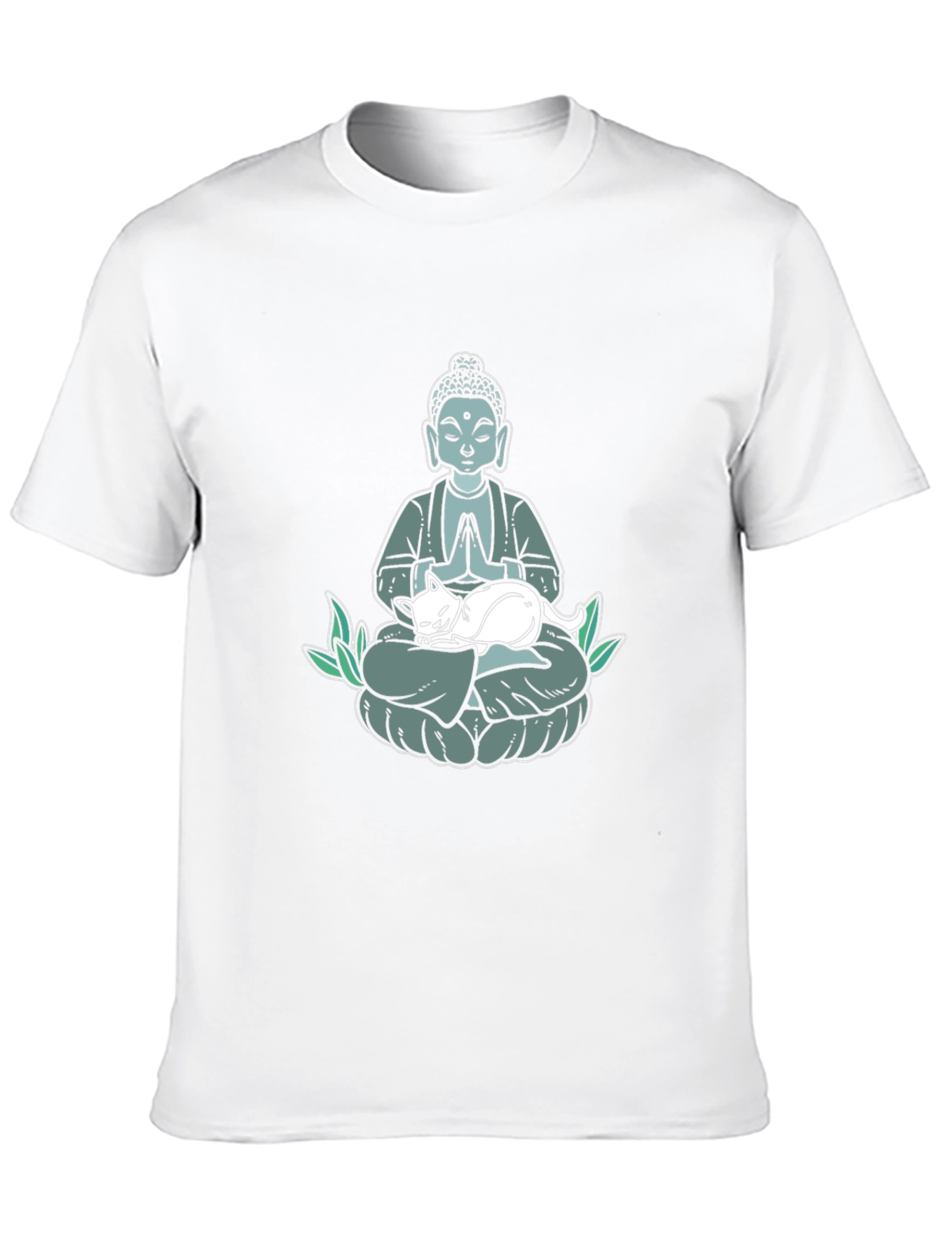 Buddha Cat Nap T-Shirt - Meditating Zen Design
