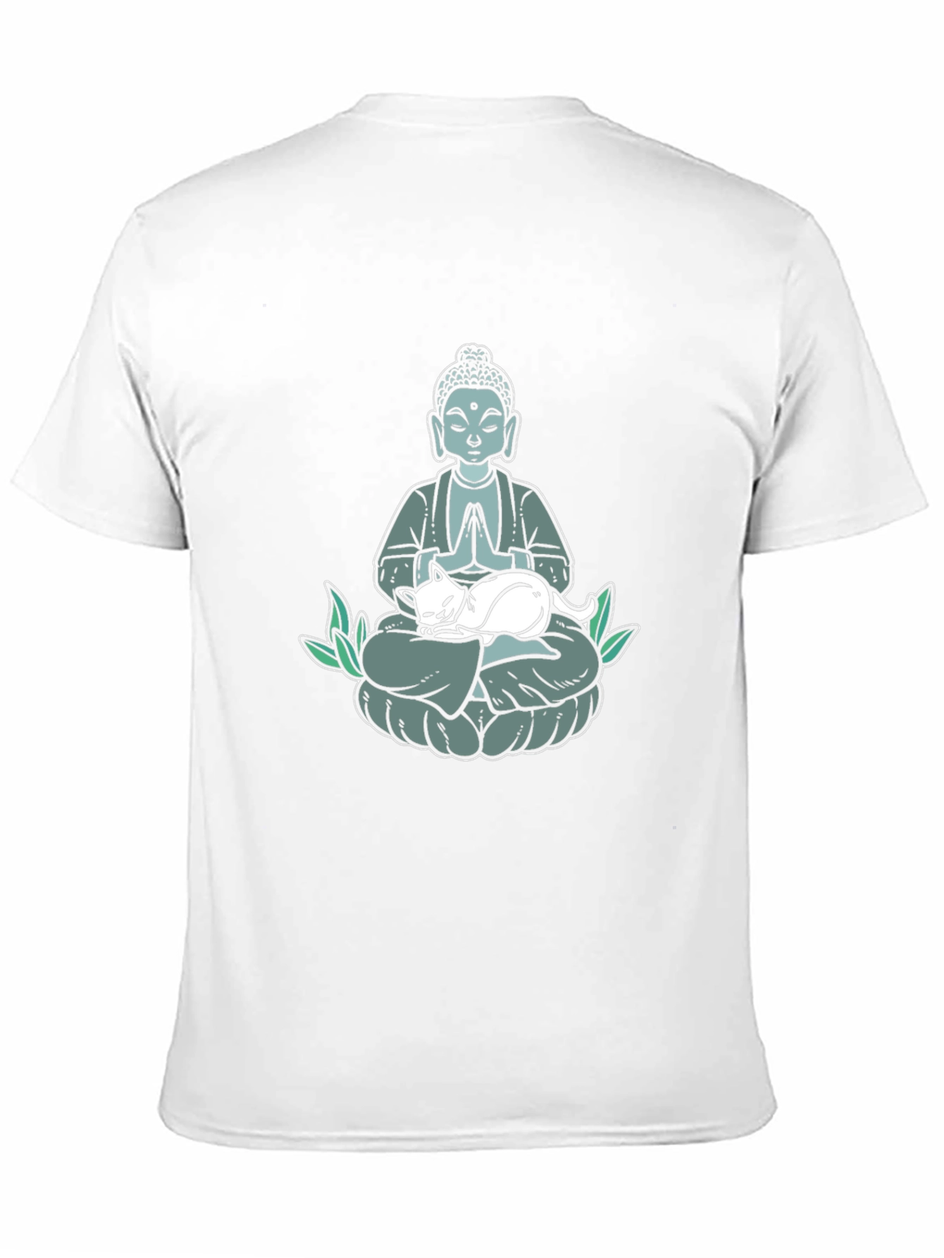 Buddha Cat Nap T-Shirt - Meditating Zen Design