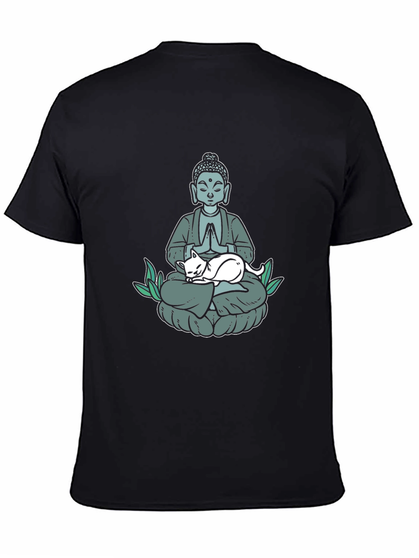 Buddha Cat Nap T-Shirt - Meditating Zen Design