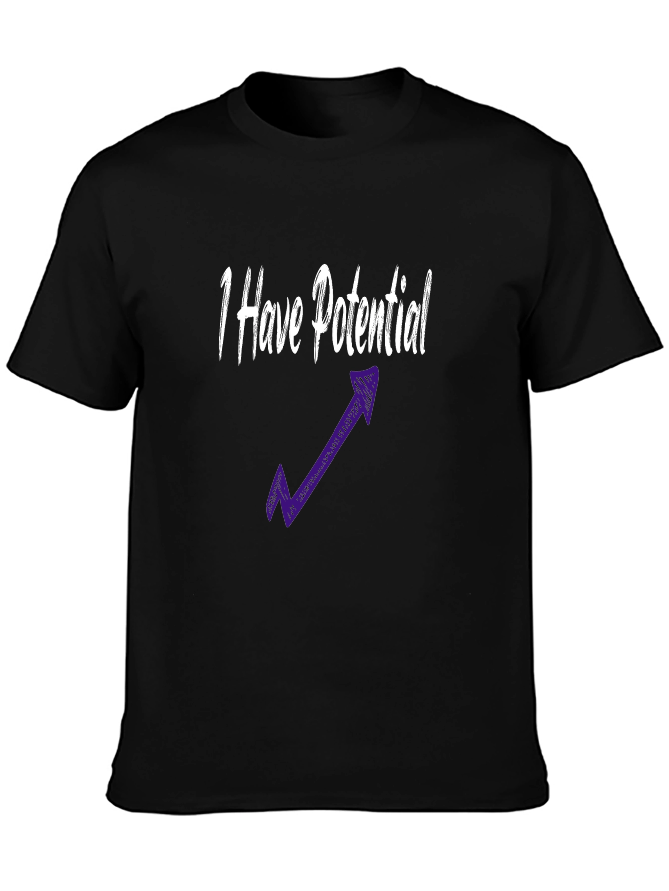 I Have Potential Graphic Tee - Black Cotton Blend