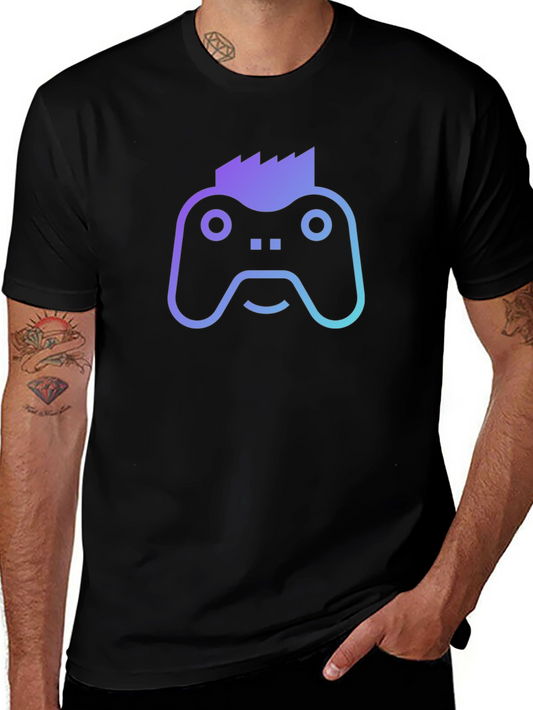 Gamer Controller Punk Graphic Tee - Black Cotton T-Shirt