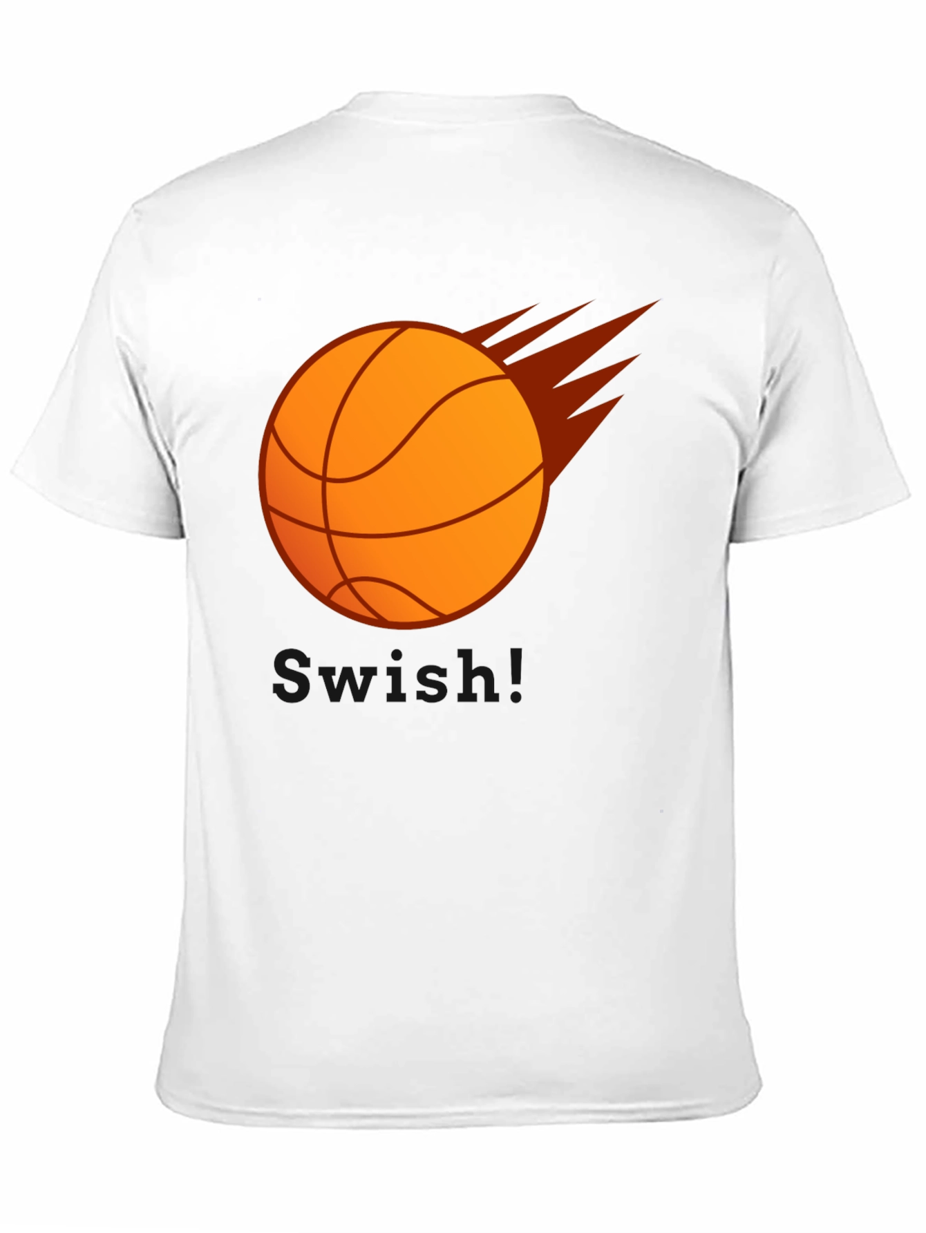 Basketball Flames Graphic Tee - Black Cotton T-Shirt