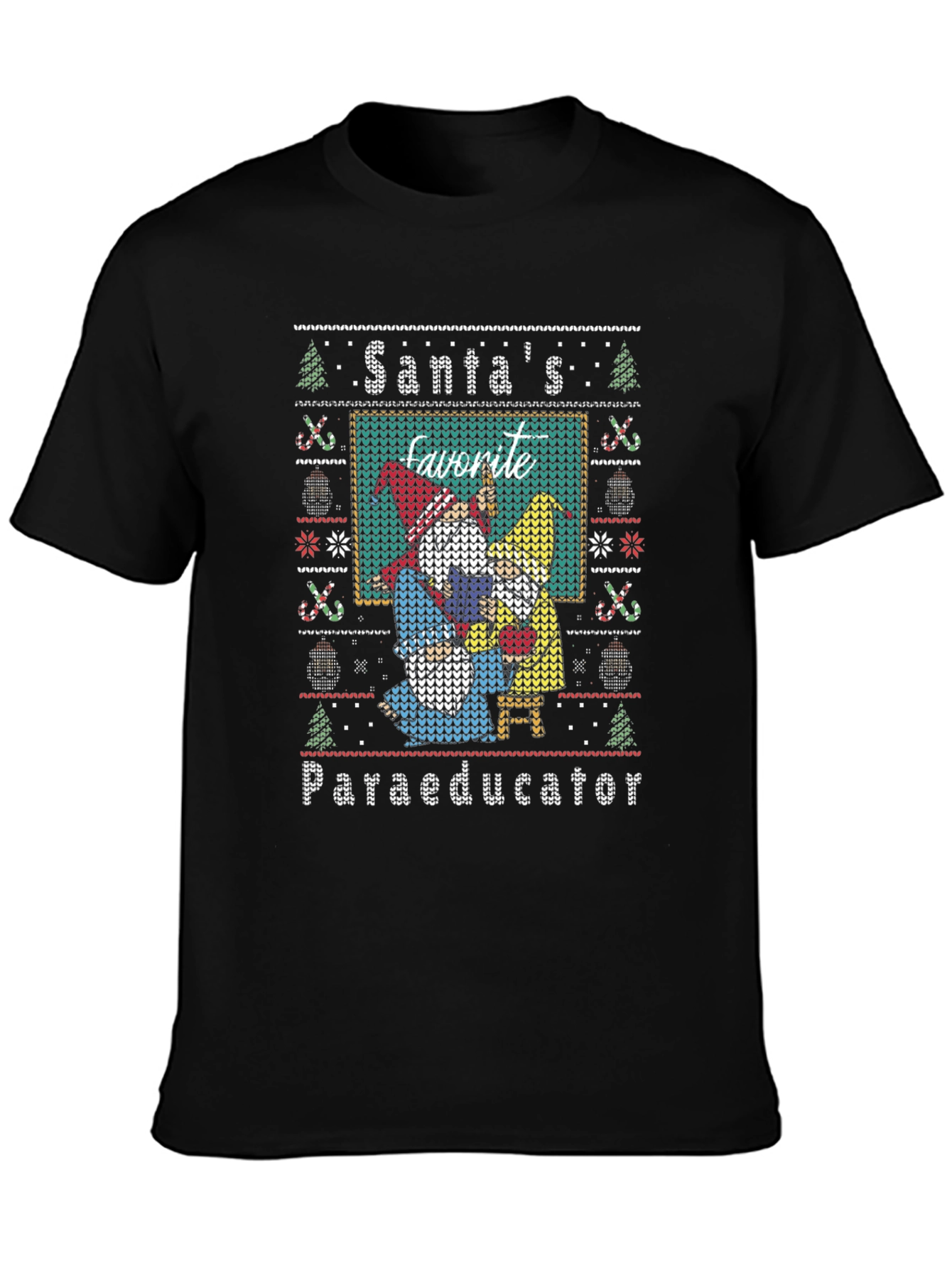 Santas Favorite Paraeducator Ugly Christmas Sweater T-Shirt