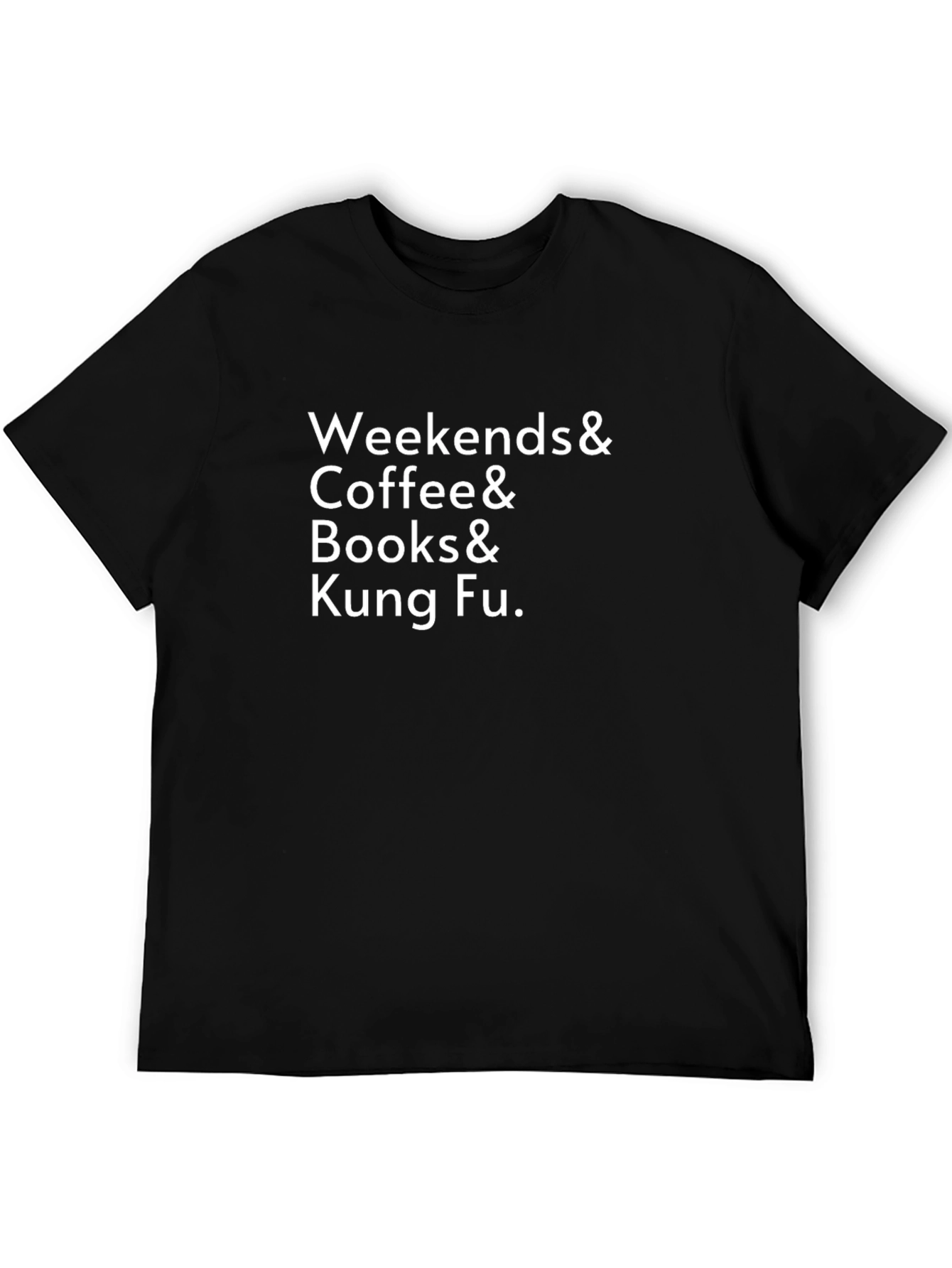 Weekends Coffee Books Kung Fu Black Graphic Tee