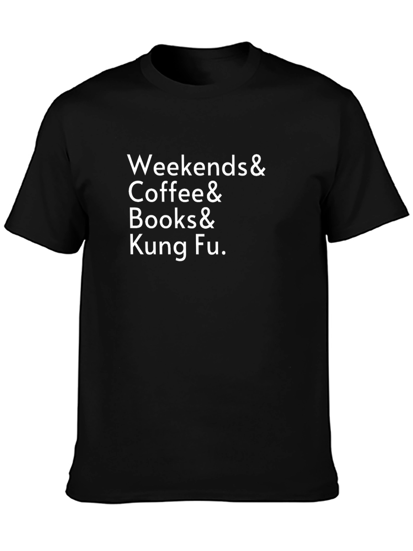 Weekends Coffee Books Kung Fu Black Graphic Tee