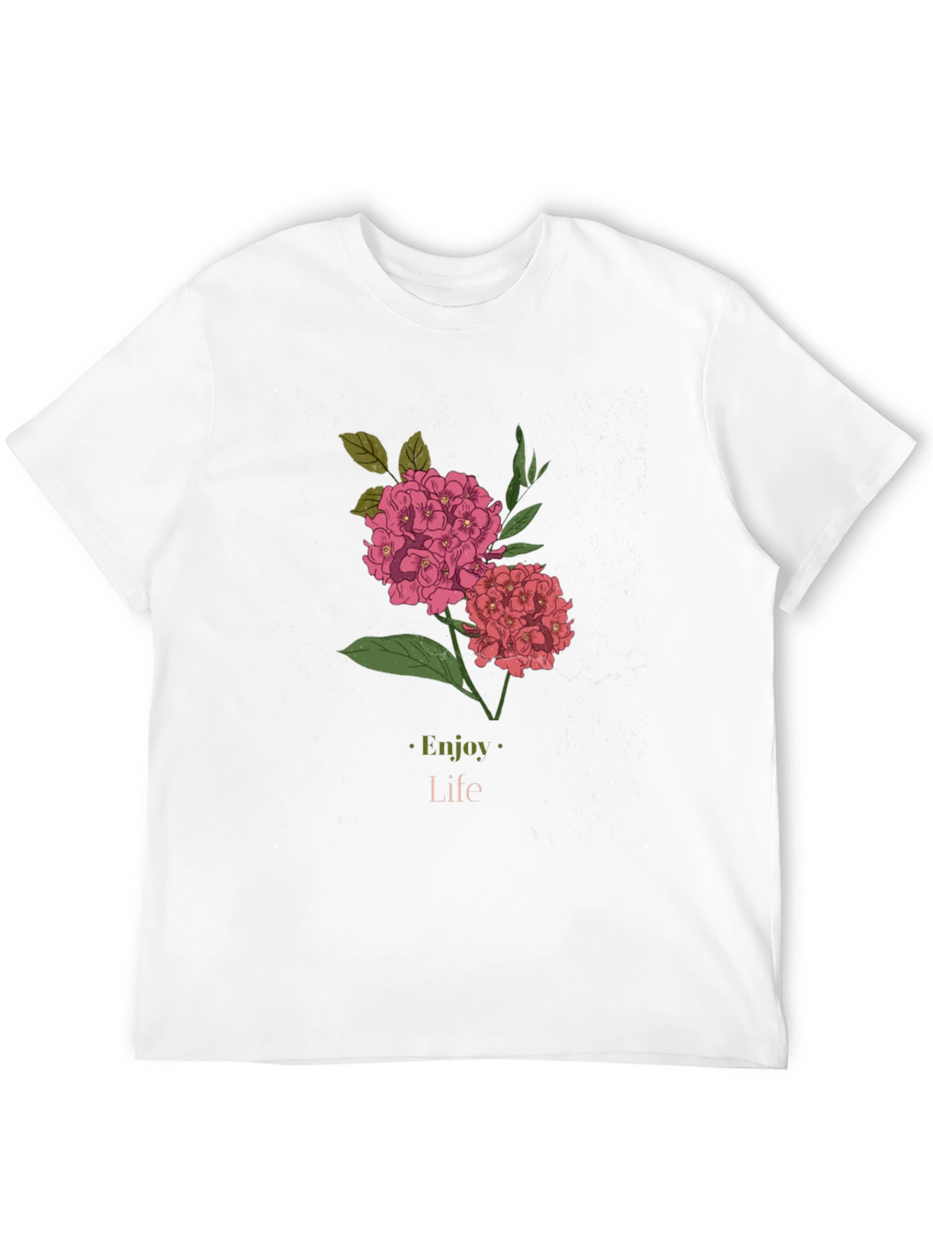 Enjoy Life Floral Graphic Black T-Shirt