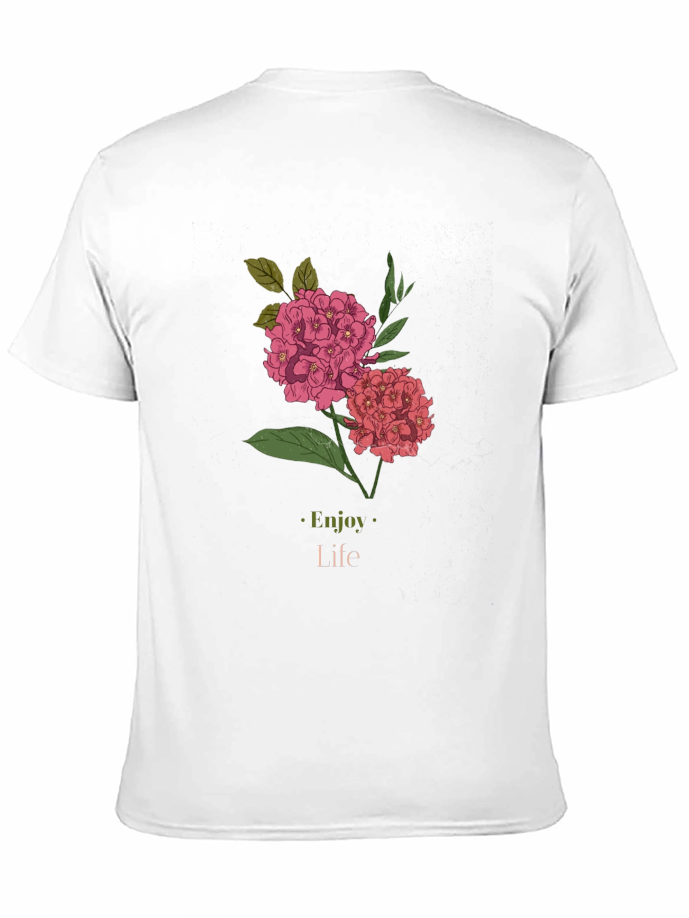 Enjoy Life Floral Graphic Black T-Shirt
