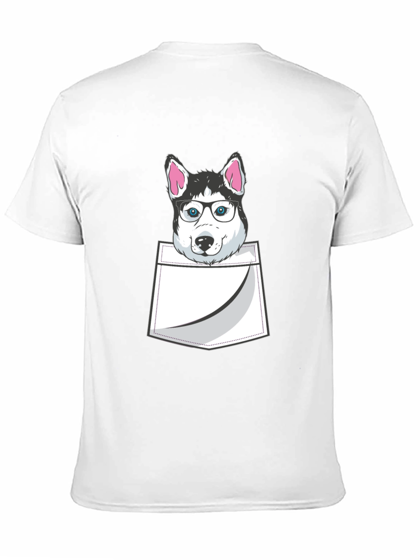 Husky Pocket T-Shirt - Dog Lover Tee
