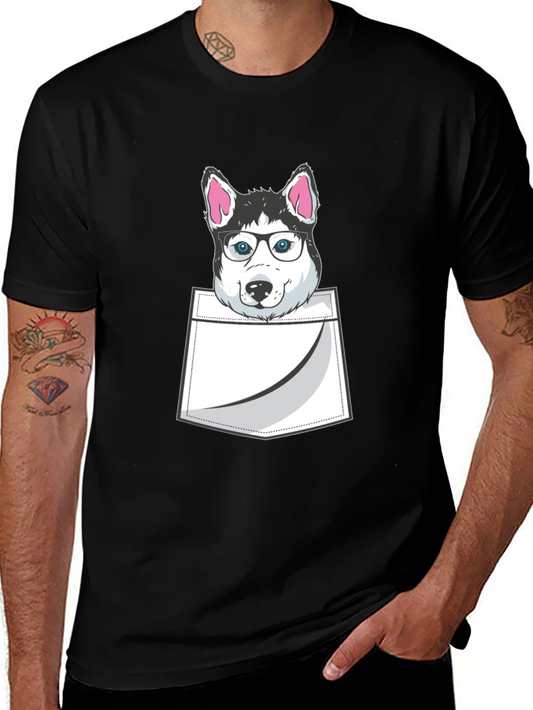 Husky Pocket T-Shirt - Dog Lover Tee