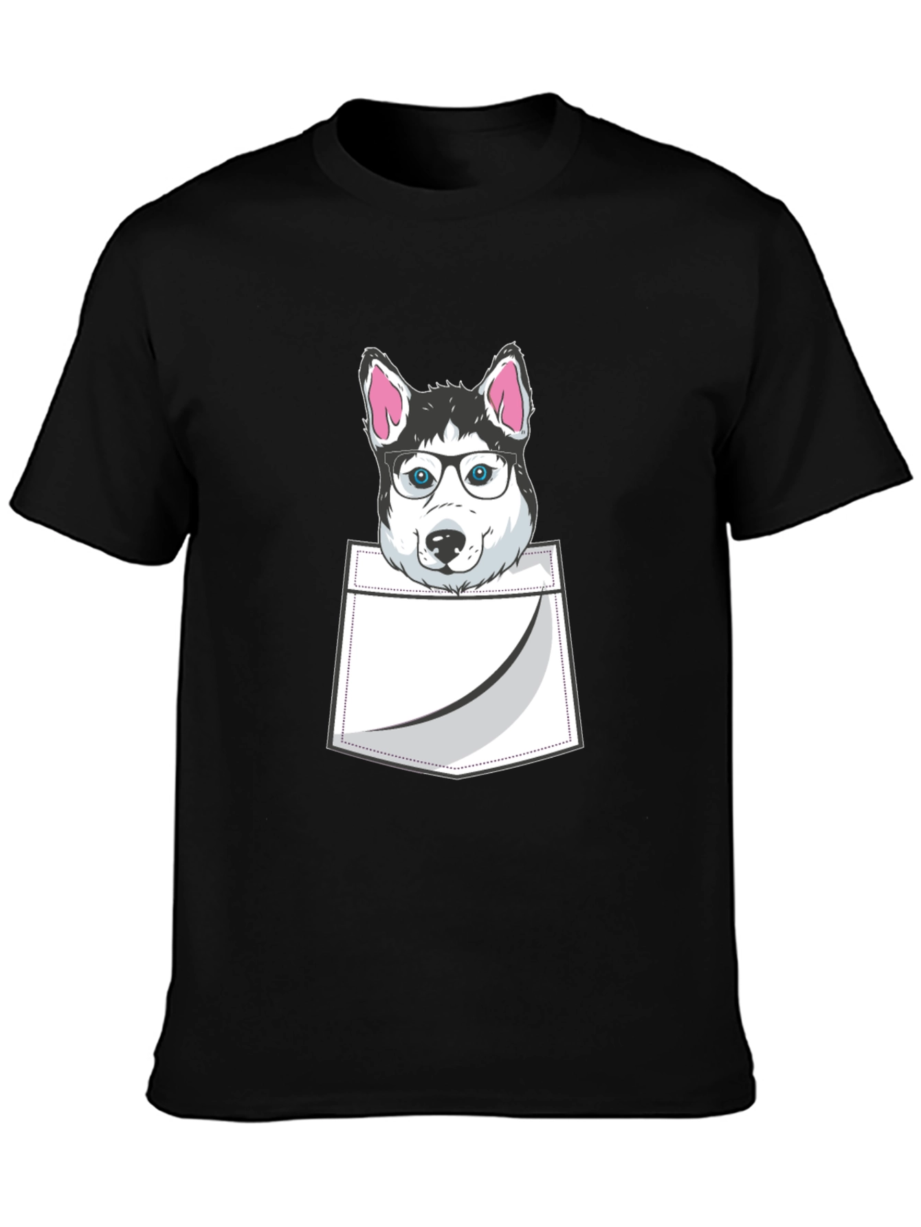 Husky Pocket T-Shirt - Dog Lover Tee