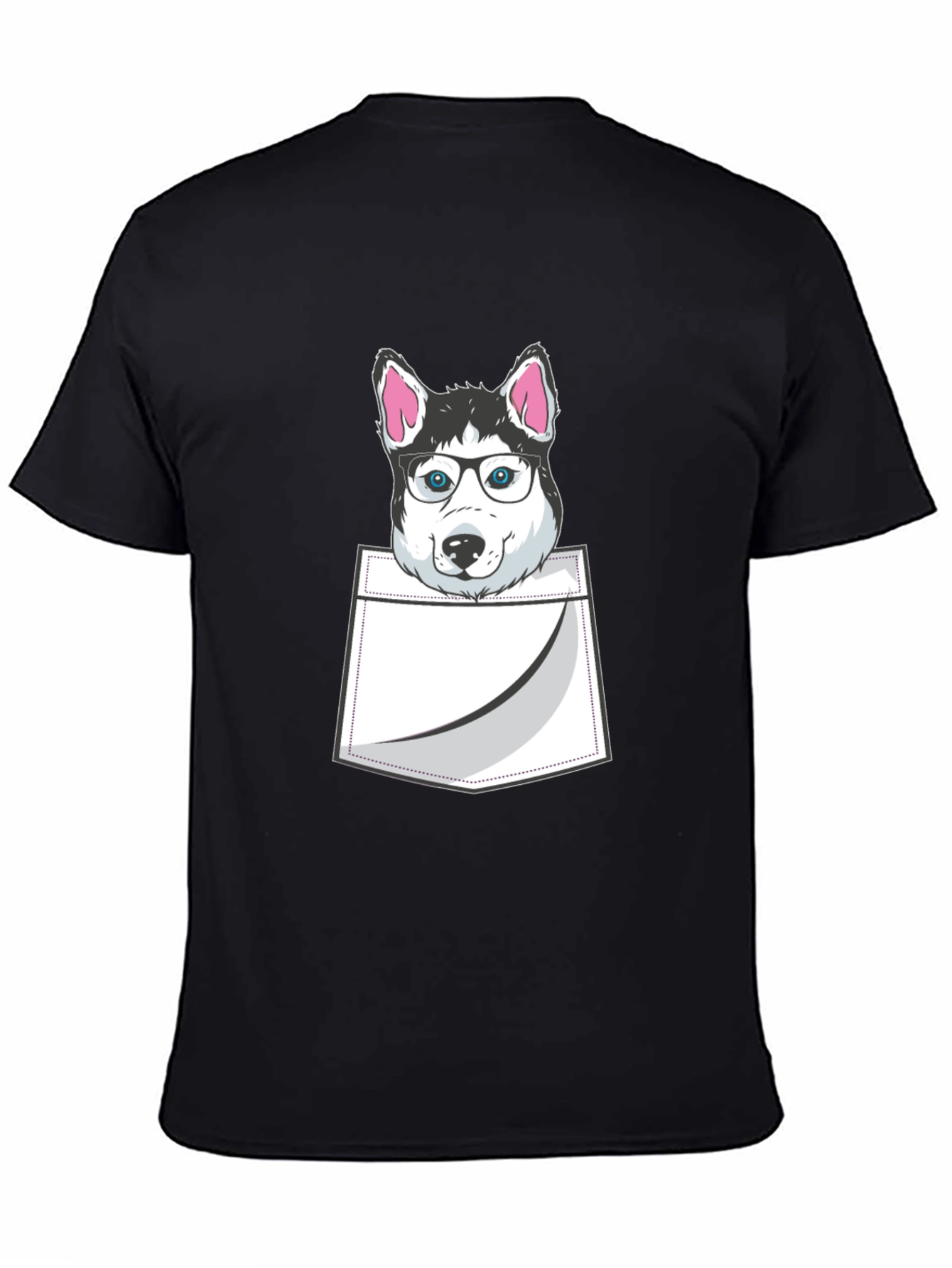 Husky Pocket T-Shirt - Dog Lover Tee