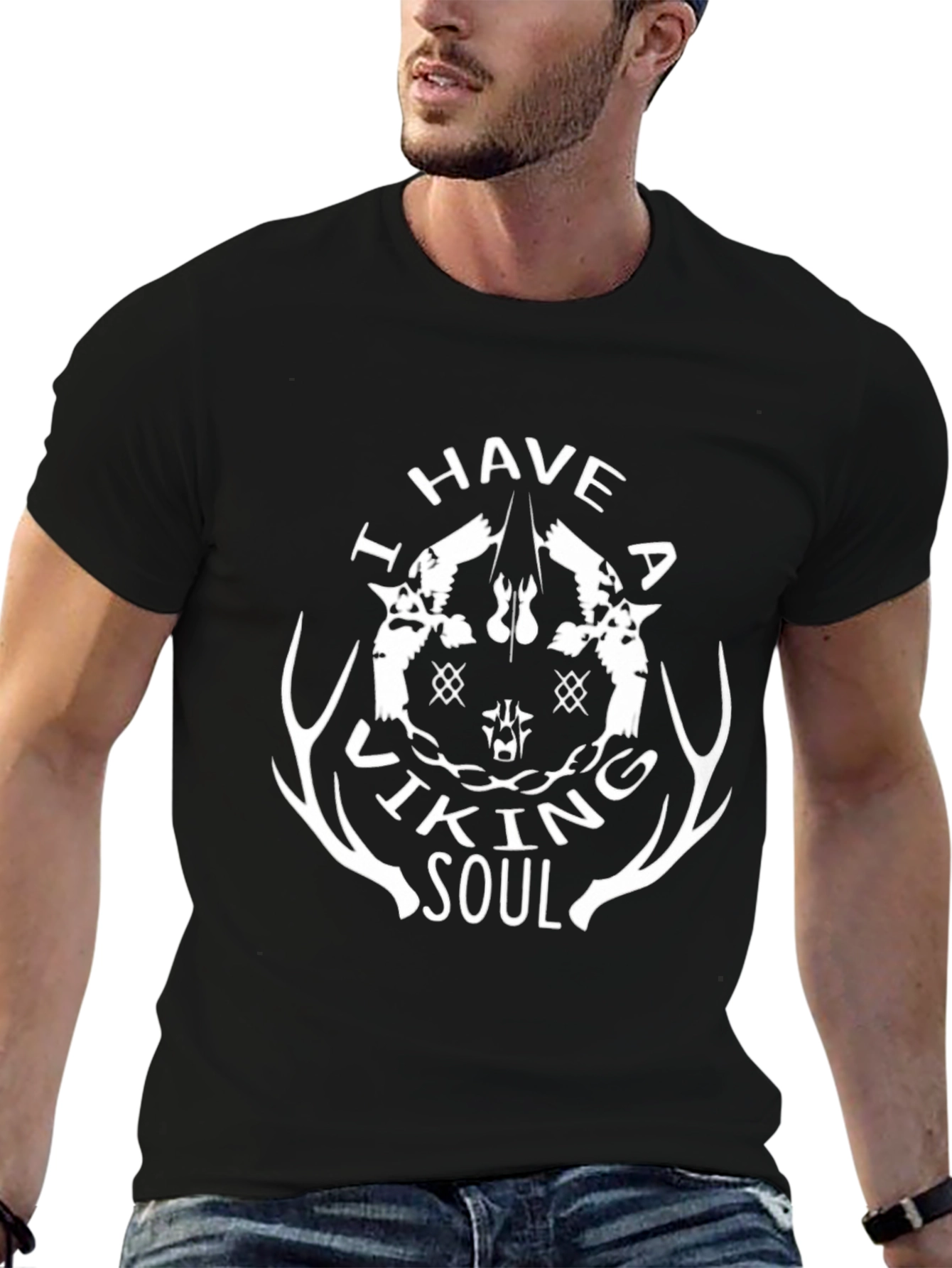 I Have A Viking Soul Black T-Shirt