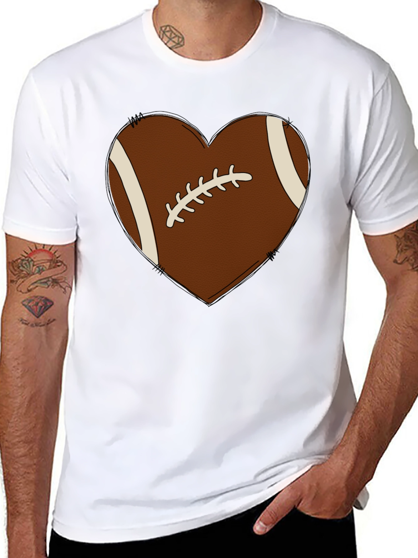 Football Heart Graphic Tee