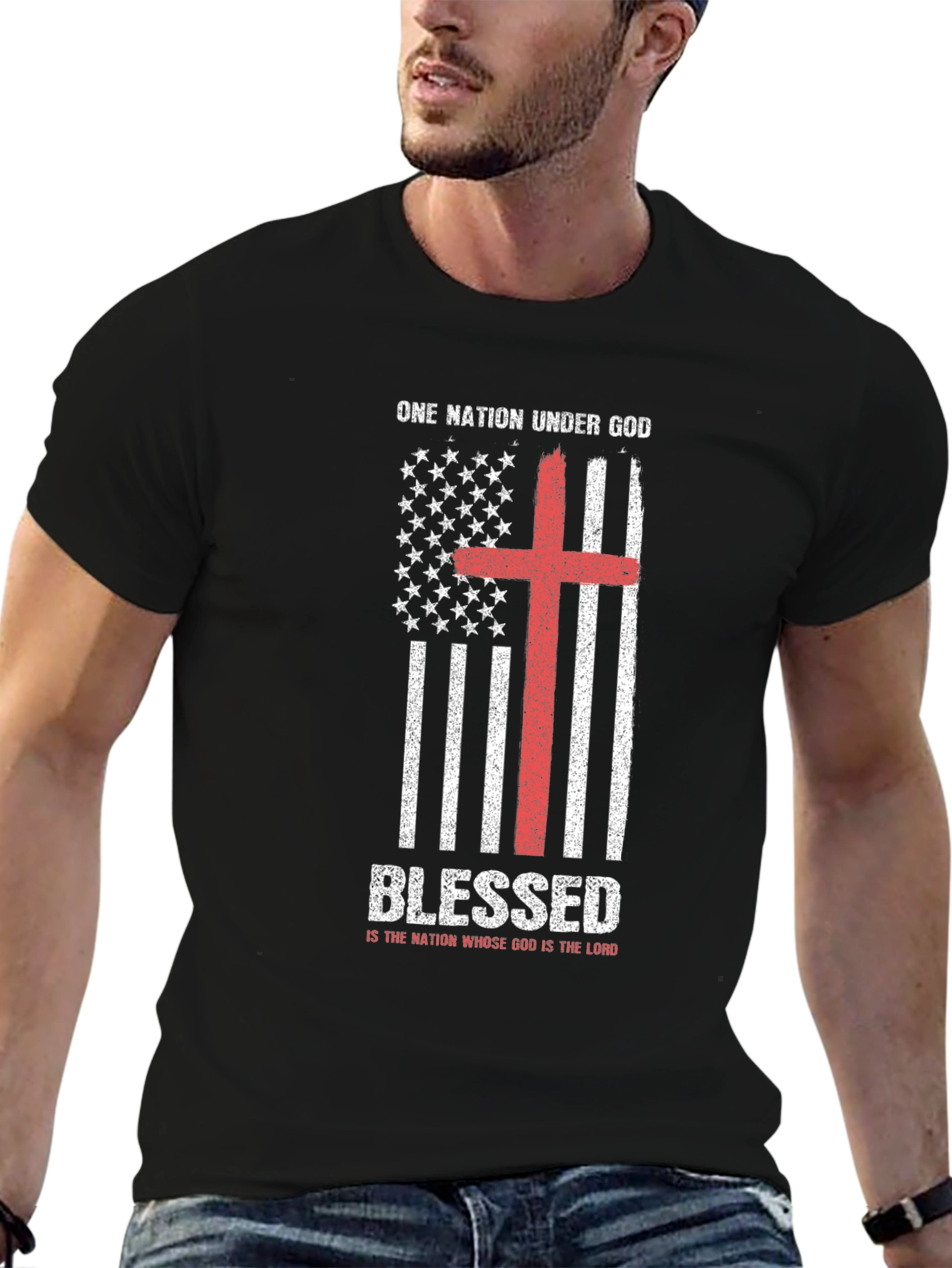 Blessed One Nation Under God Christian T-Shirt