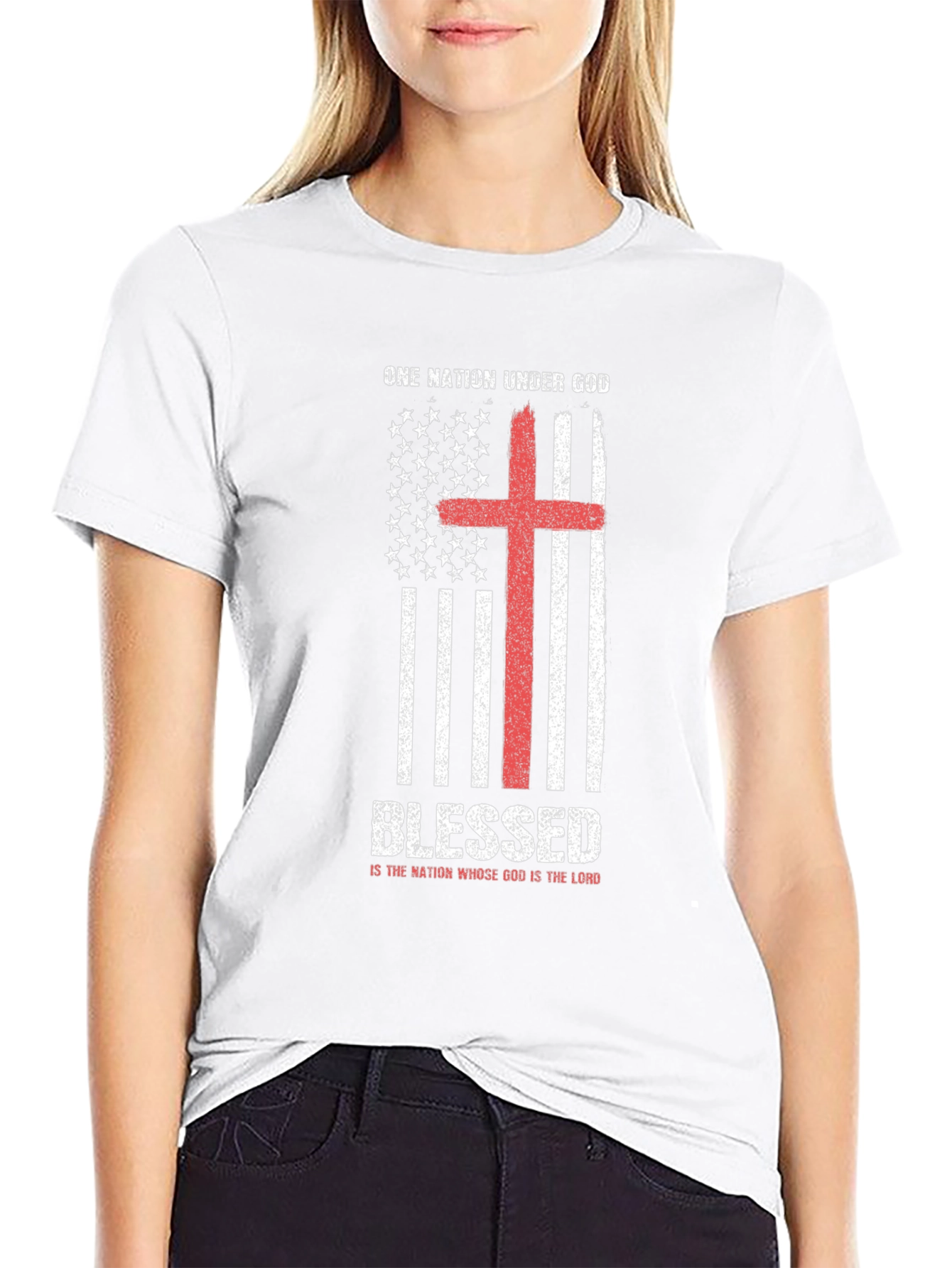 Blessed One Nation Under God Christian T-Shirt