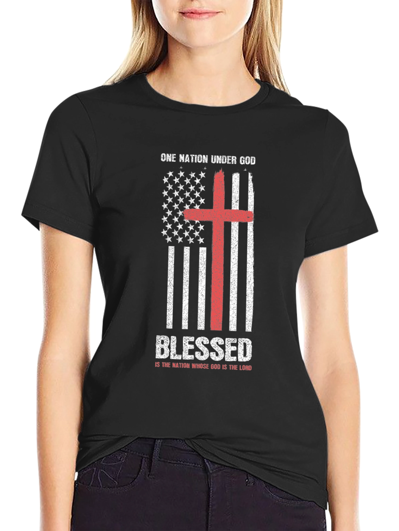 Blessed One Nation Under God Christian T-Shirt