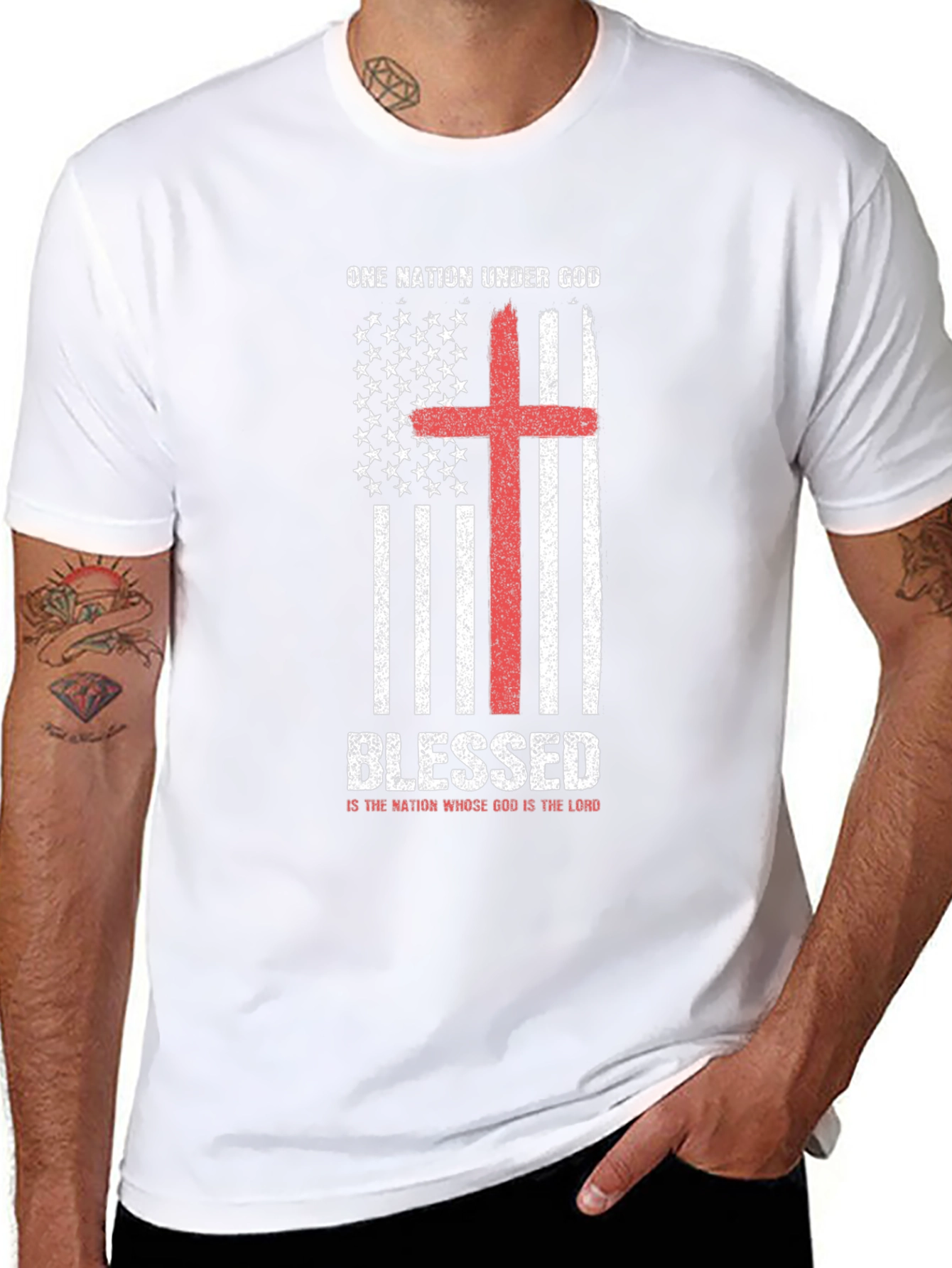 Blessed One Nation Under God Christian T-Shirt