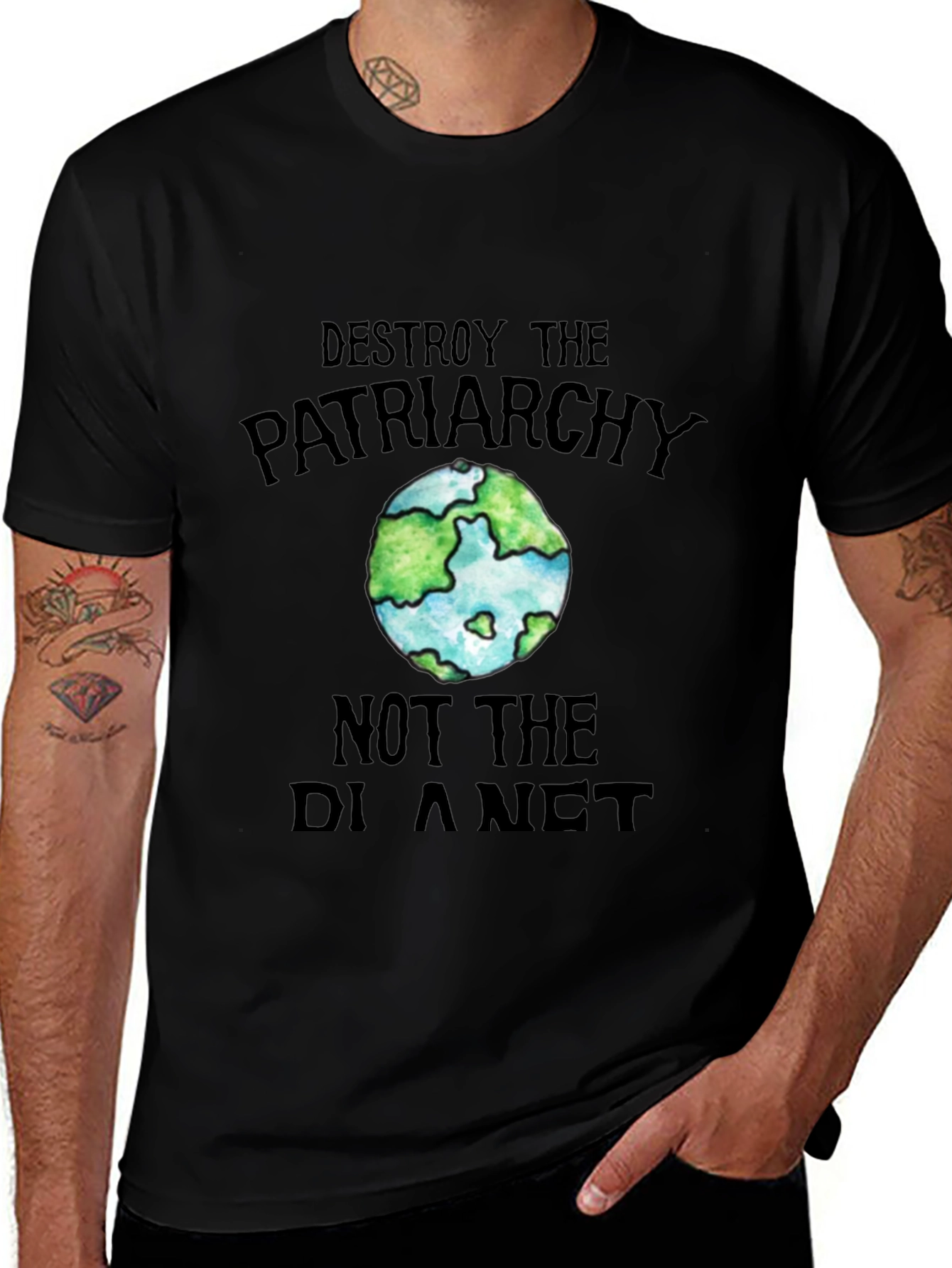 Destroy Patriarchy Earth Graphic Tee