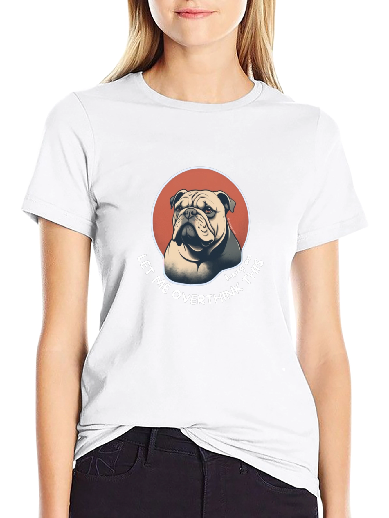 Bulldog Overthinking T-Shirt - Funny Graphic Tee