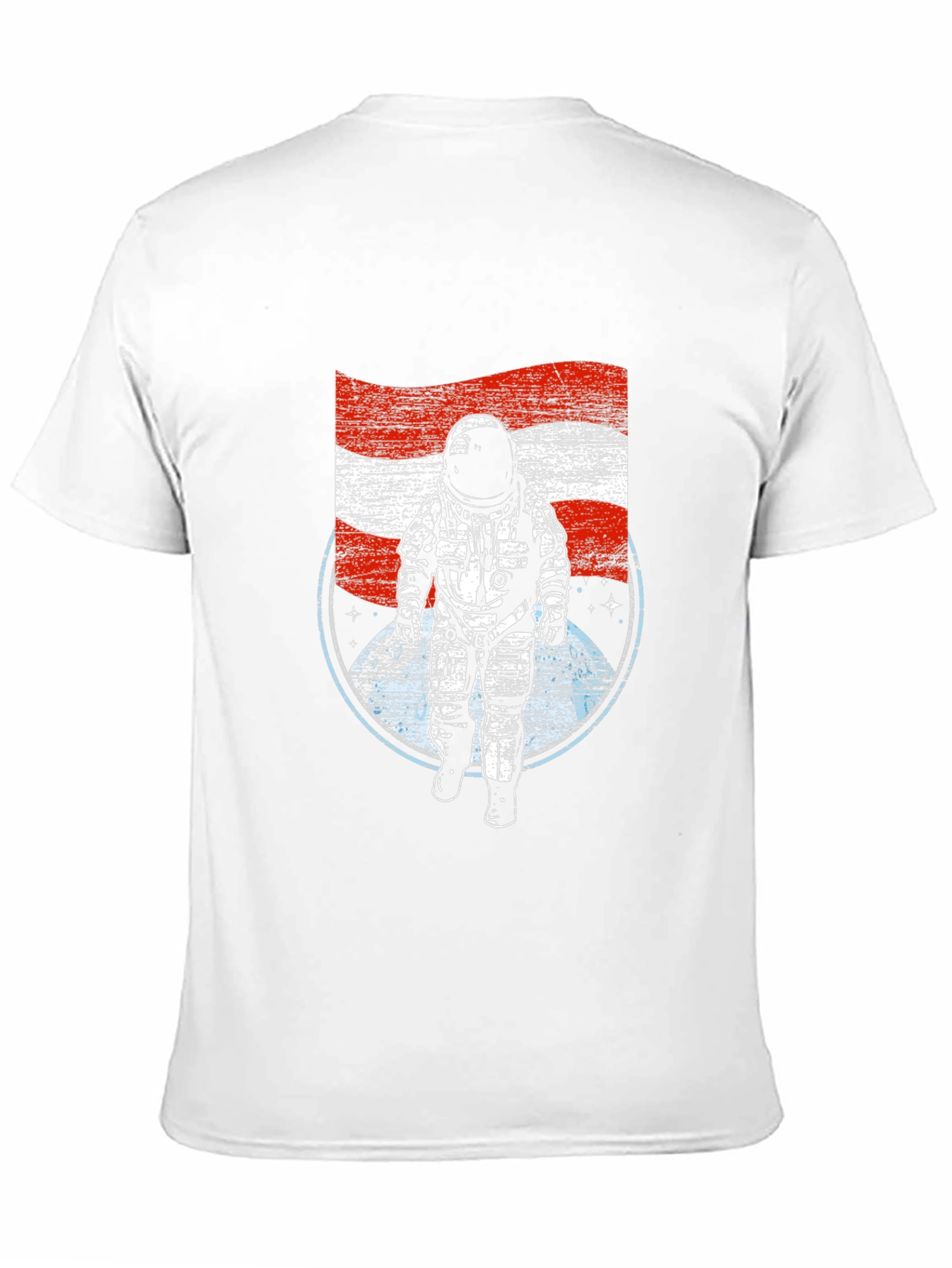 Astronaut USA Flag Graphic T-Shirt - Black