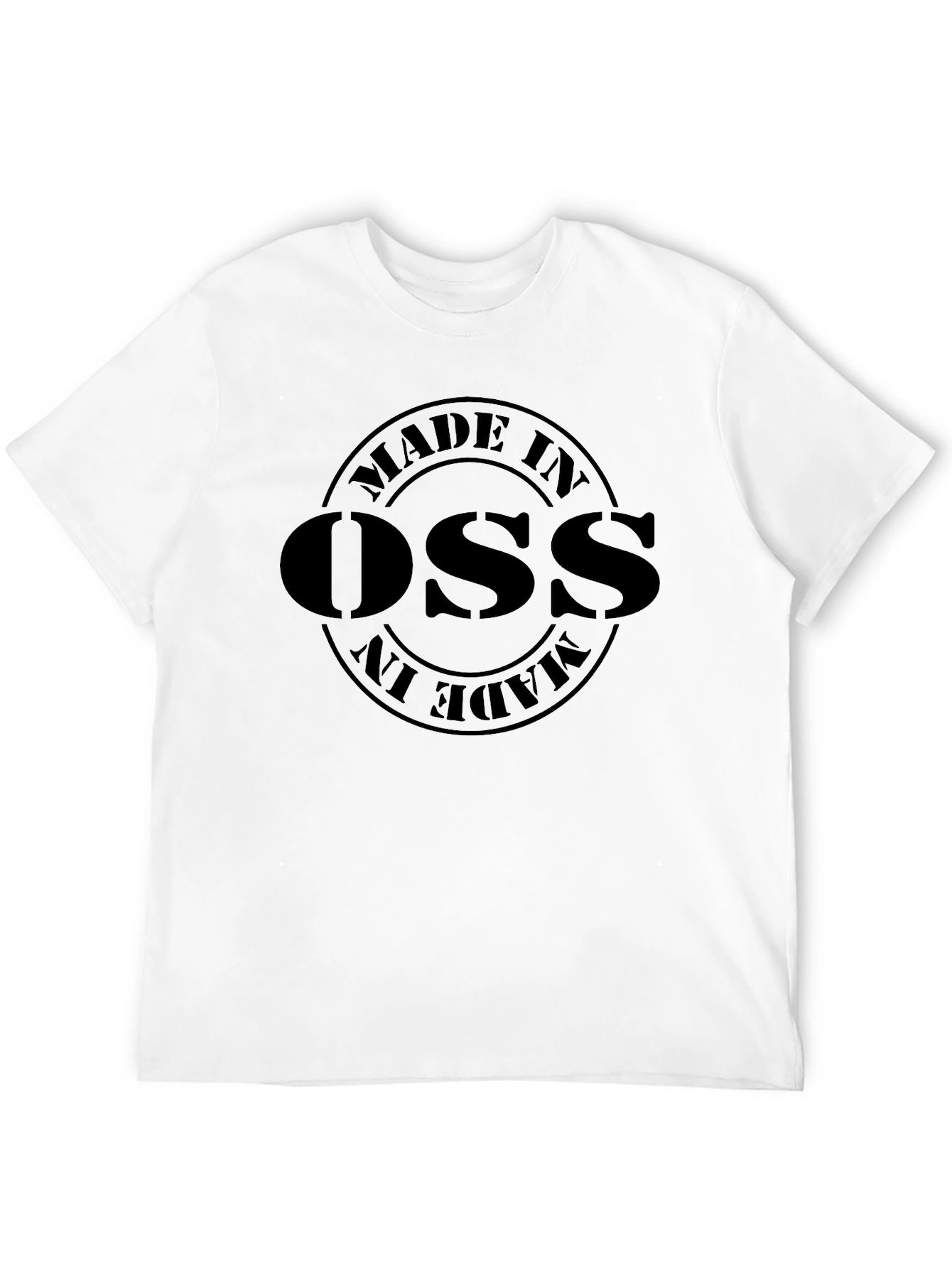 Made in OSS Black T-Shirt - Bold Graphic Tee