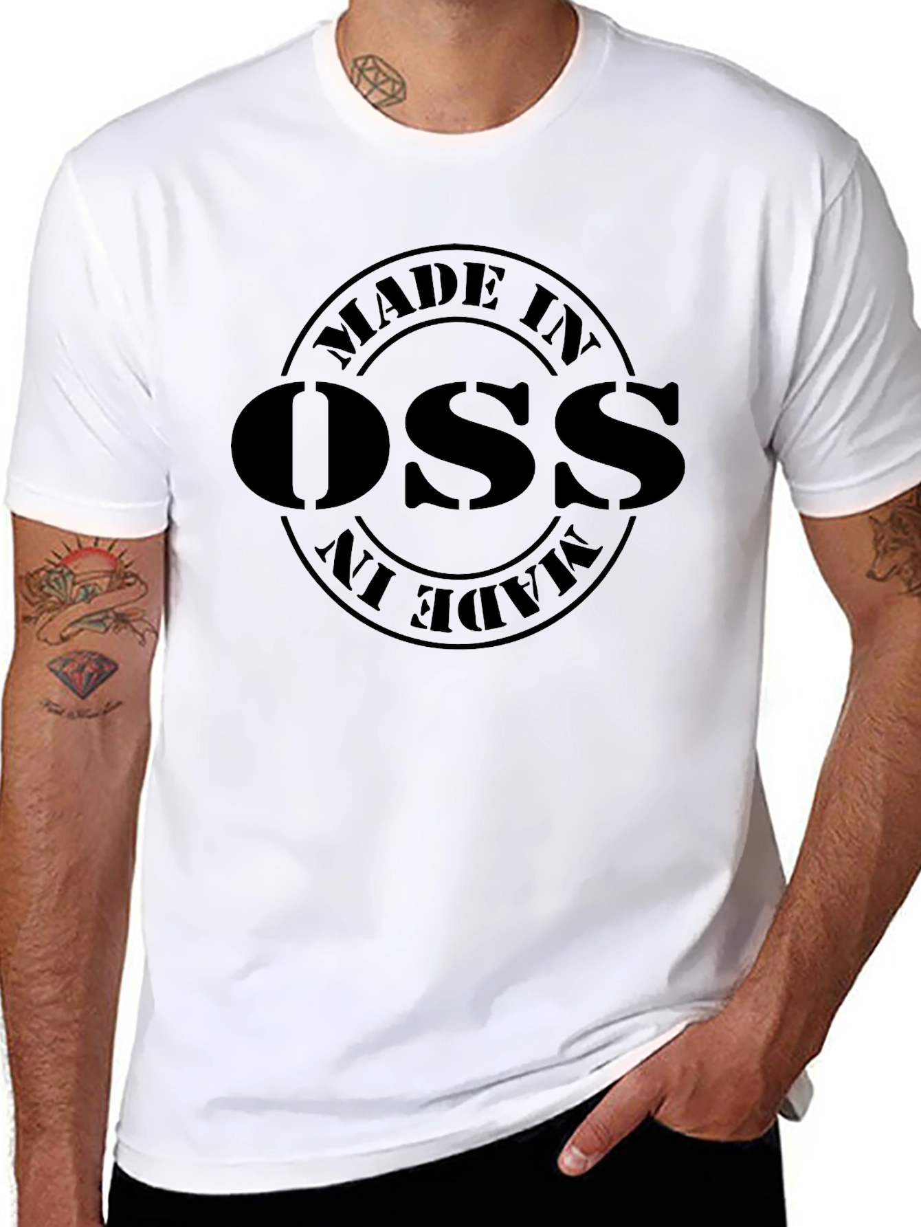 Made in OSS Black T-Shirt - Bold Graphic Tee