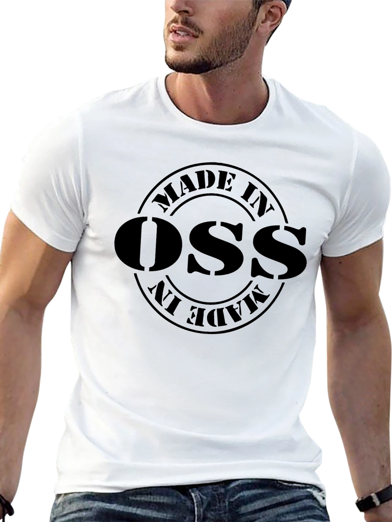 Made in OSS Black T-Shirt - Bold Graphic Tee