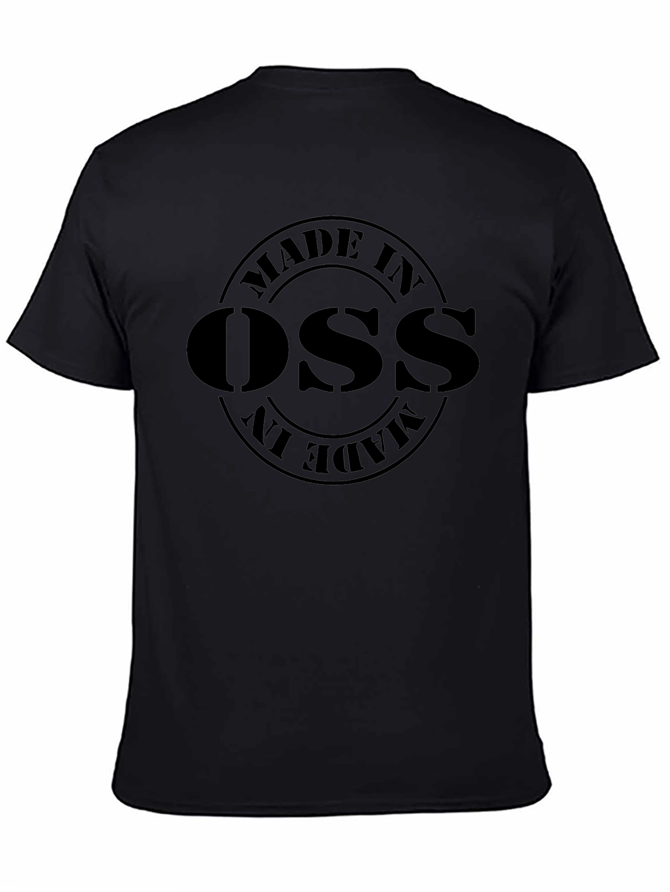 Made in OSS Black T-Shirt - Bold Graphic Tee