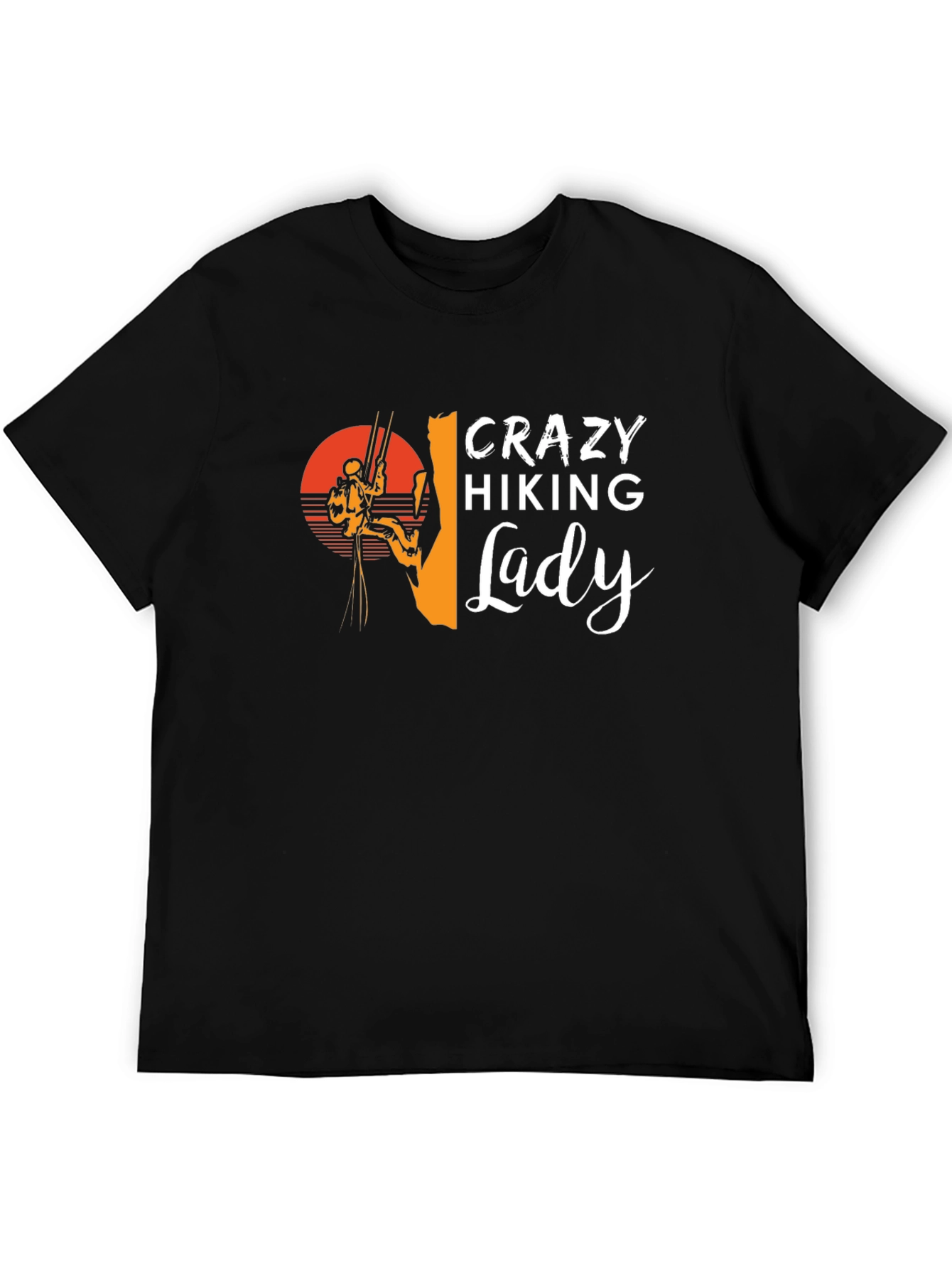 Crazy Hiking Lady Graphic T-Shirt