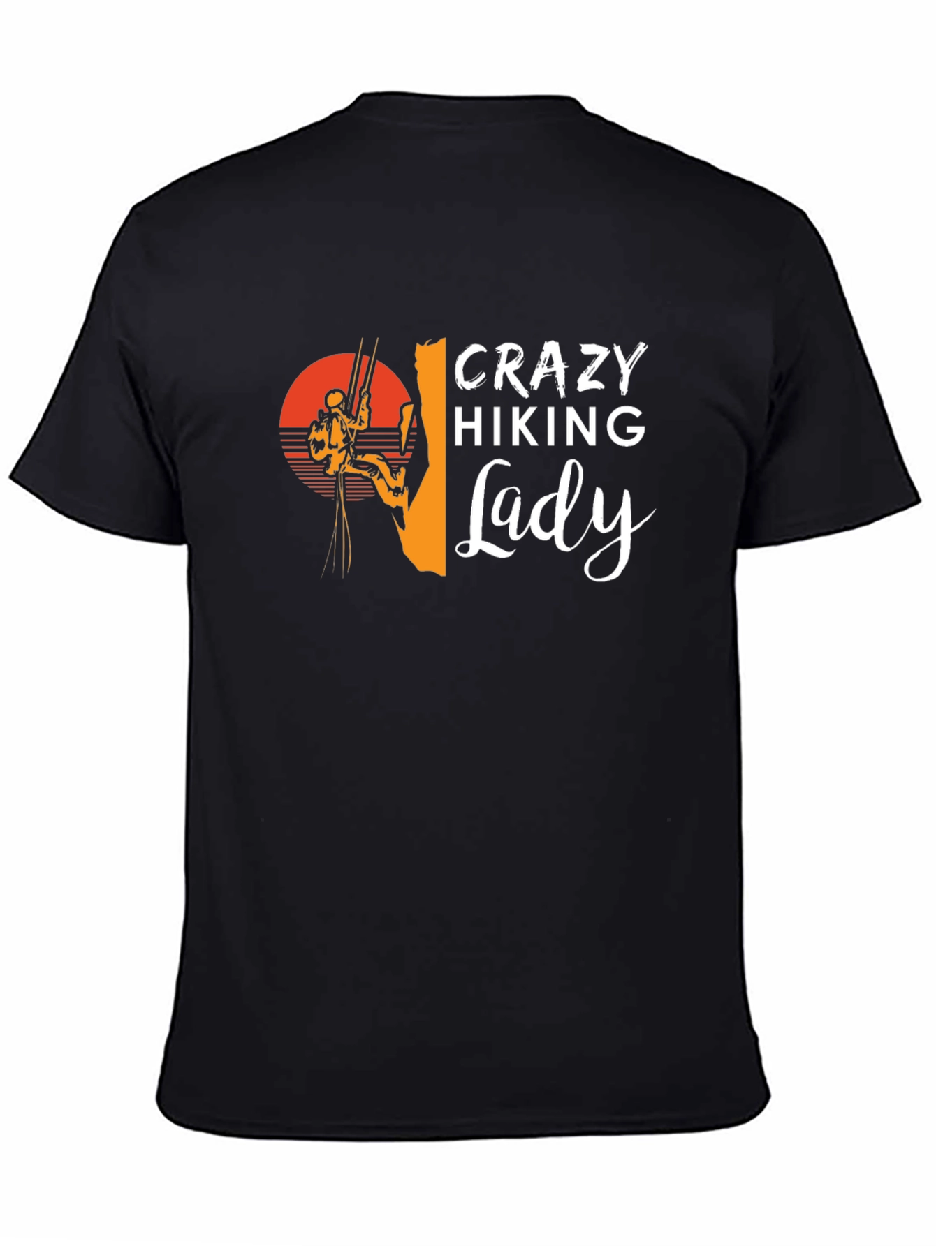 Crazy Hiking Lady Graphic T-Shirt